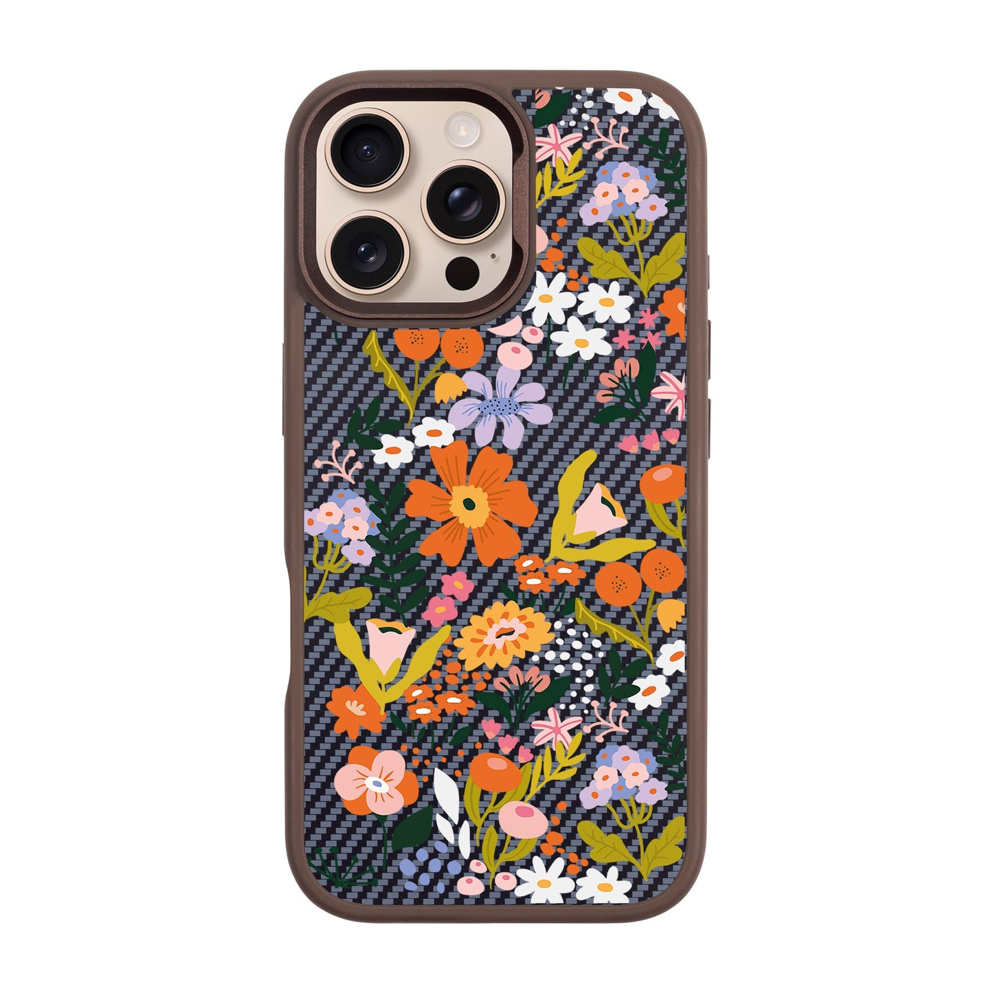 FLOWER-iPhone 16 Pro Max Plaid Kılıf MagSafe Özellikli