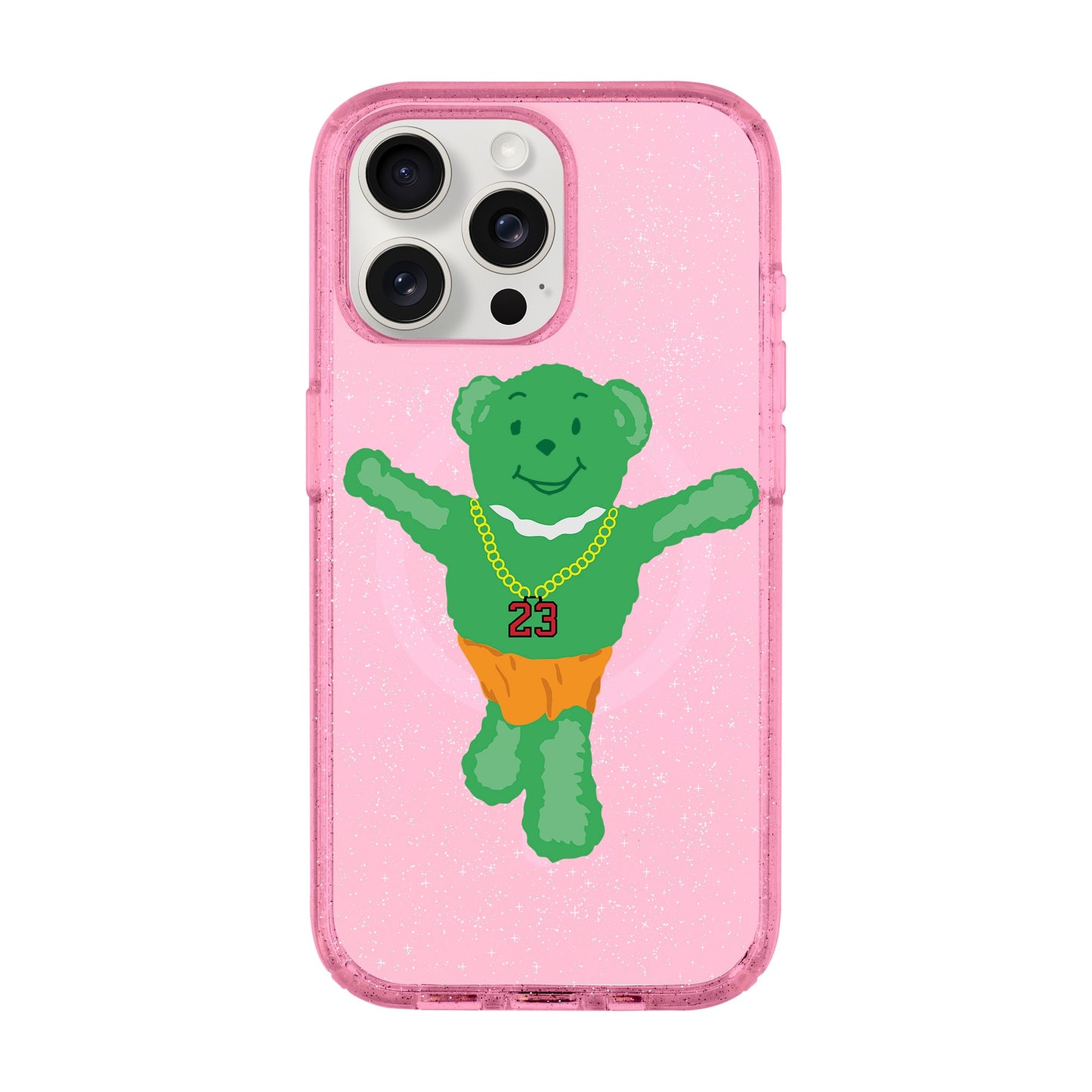 GREEN BEAR-iPhone 15 Pro Max Shiny Kılıf MagSafe Özellikli