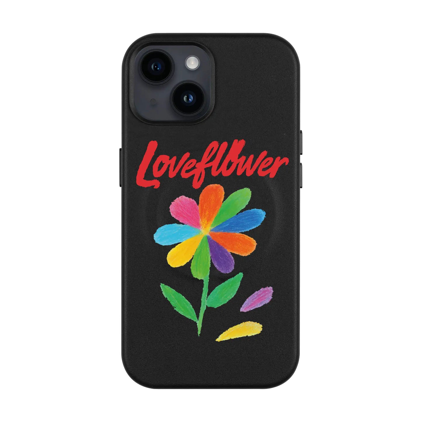 LOVE FLOWER-iPhone 14 Leather Kılıf MagSafe Özellikli