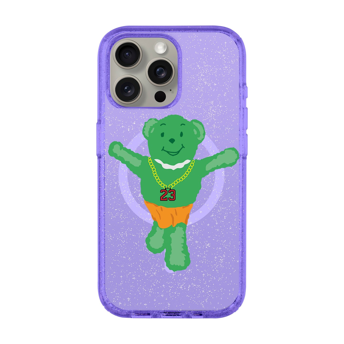 GREEN BEAR-iPhone 15 Pro Max Shiny Kılıf MagSafe Özellikli