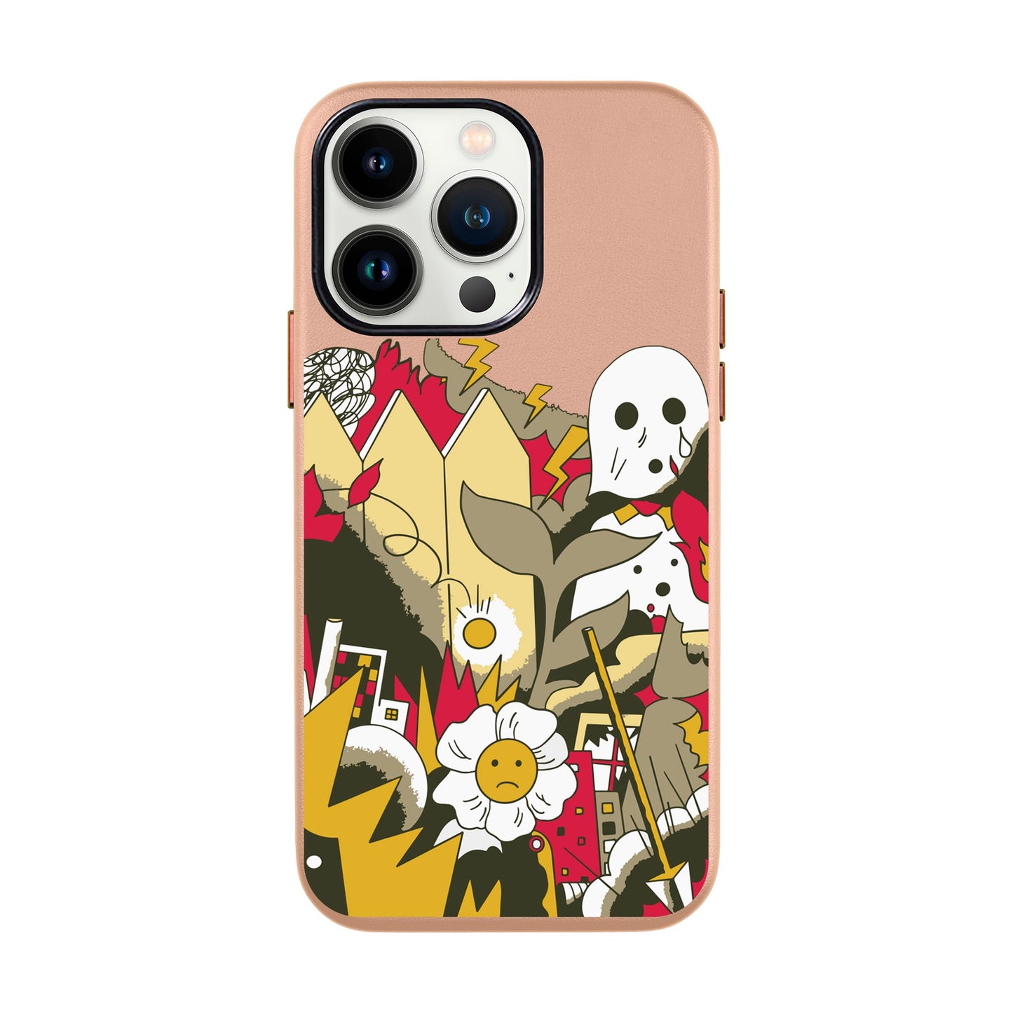 EVERYTHING IS BURNING-iPhone 13 Pro Max Leather Kılıf