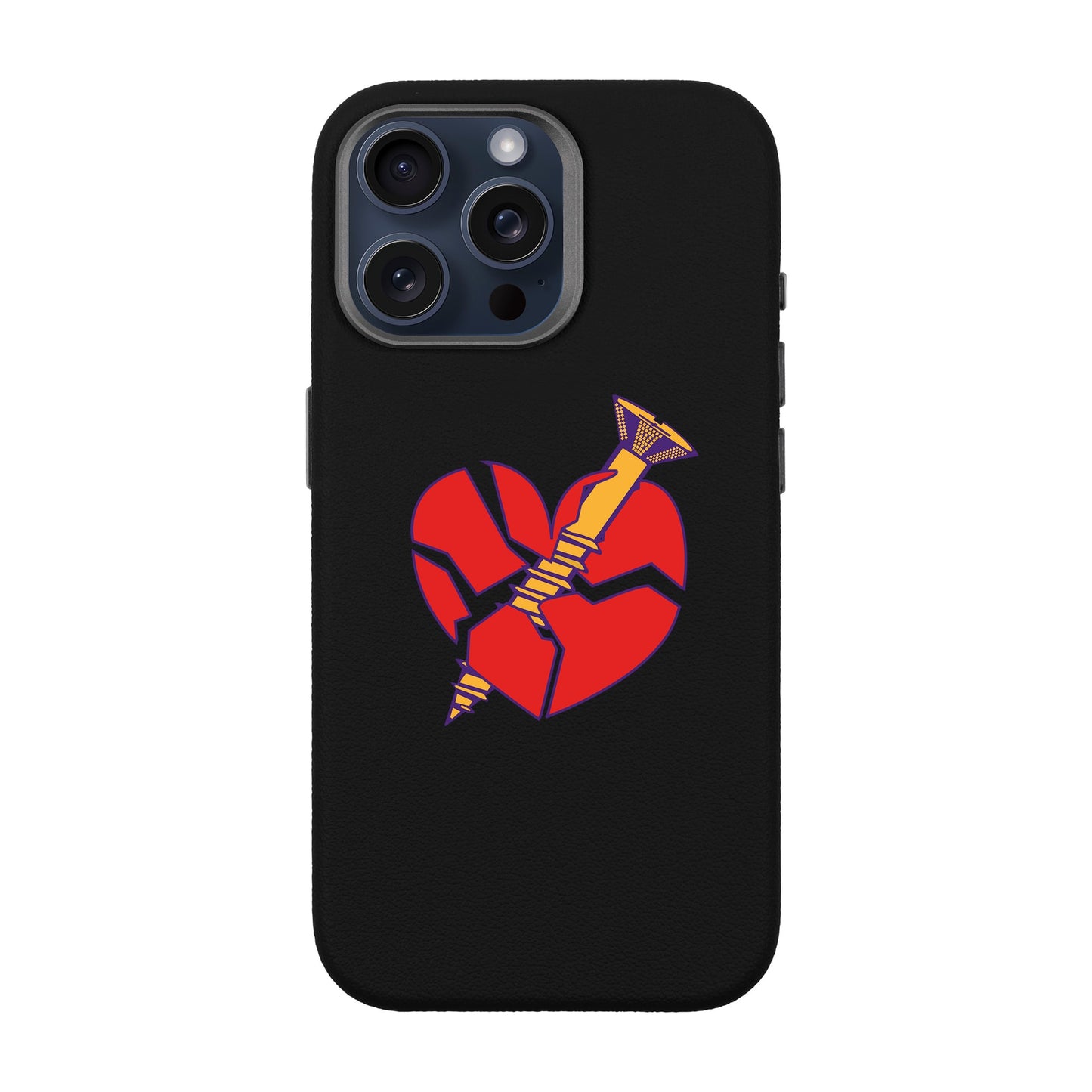 BROKEN HEART-iPhone 15 Pro Max Leather Premium Kılıf MagSafe Özellikli