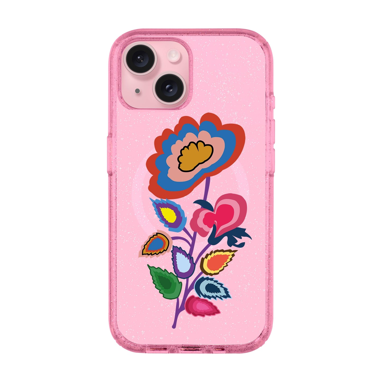 KNITTED FLOWER-iPhone 15 Plus Shiny Kılıf MagSafe Özellikli
