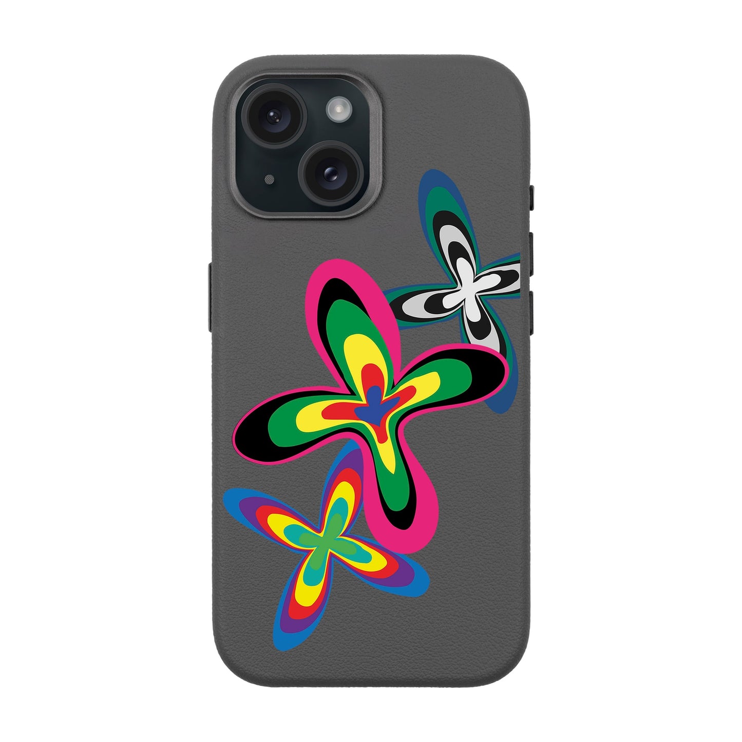 COLOR FLOWER-iPhone 15 Leather Premium Kılıf MagSafe Özellikli