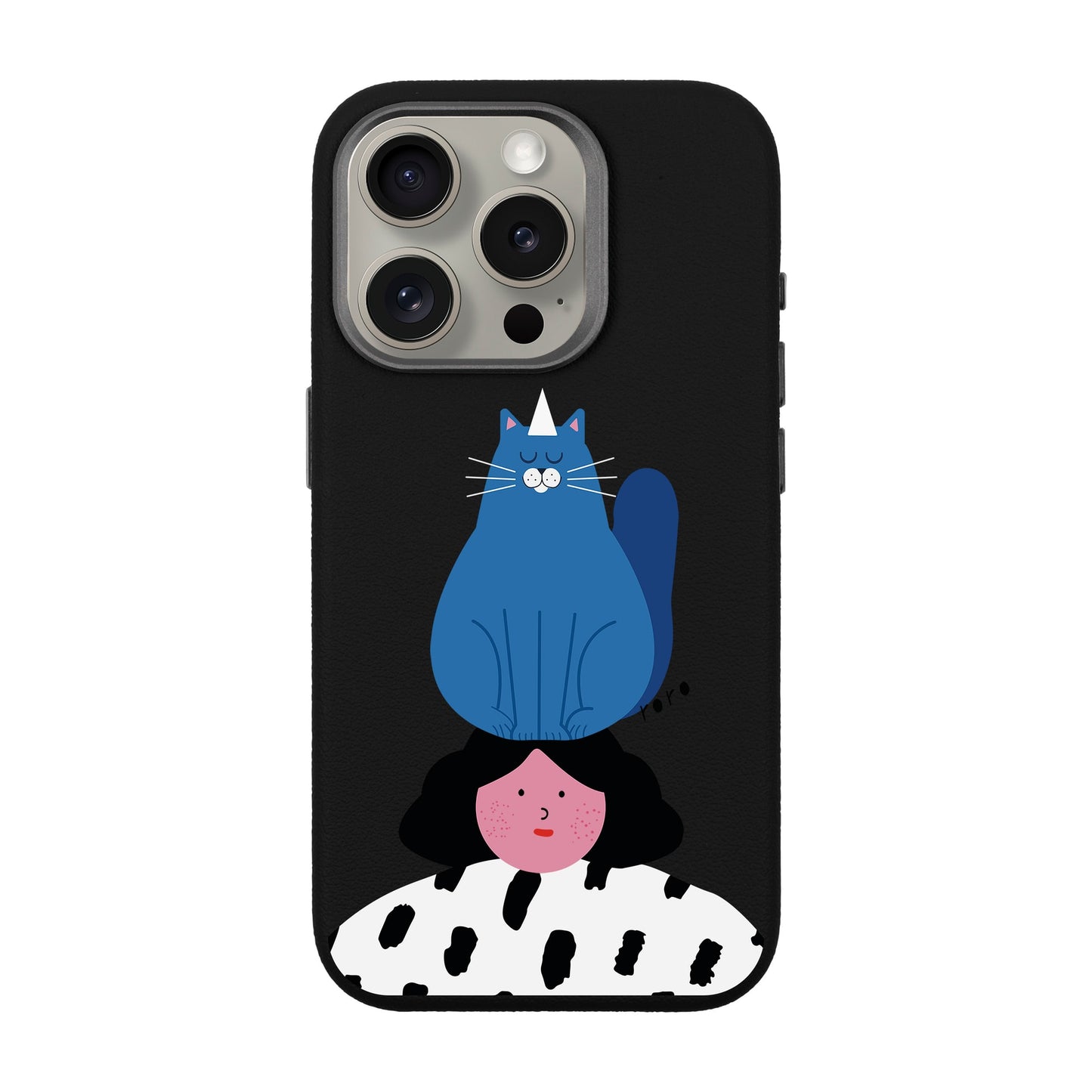 NAUGHTY CAT-iPhone 15 Pro Leather Premium Kılıf MagSafe Özellikli