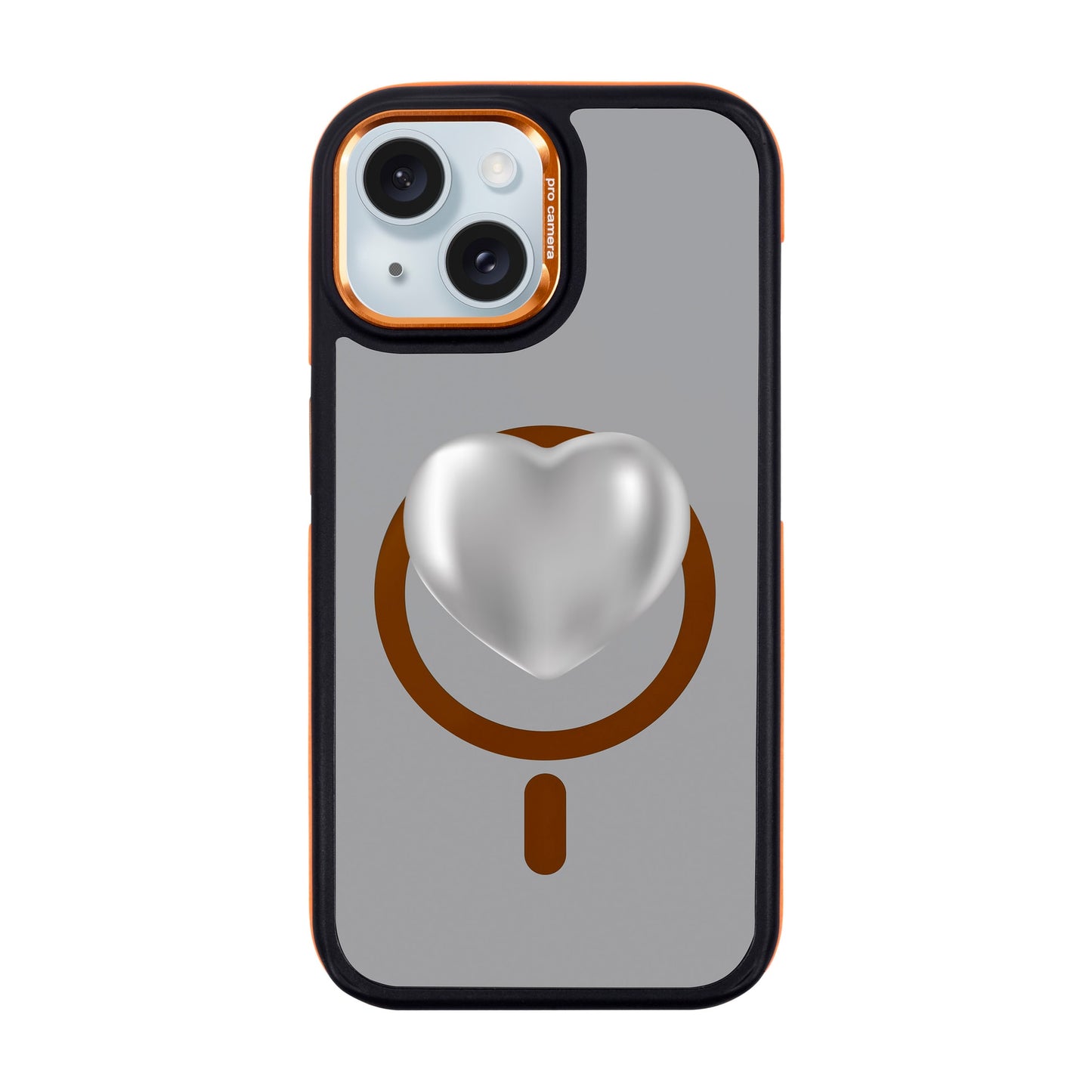 SILVER HEART-iPhone 15 Dark Kılıf MagSafe Özellikli