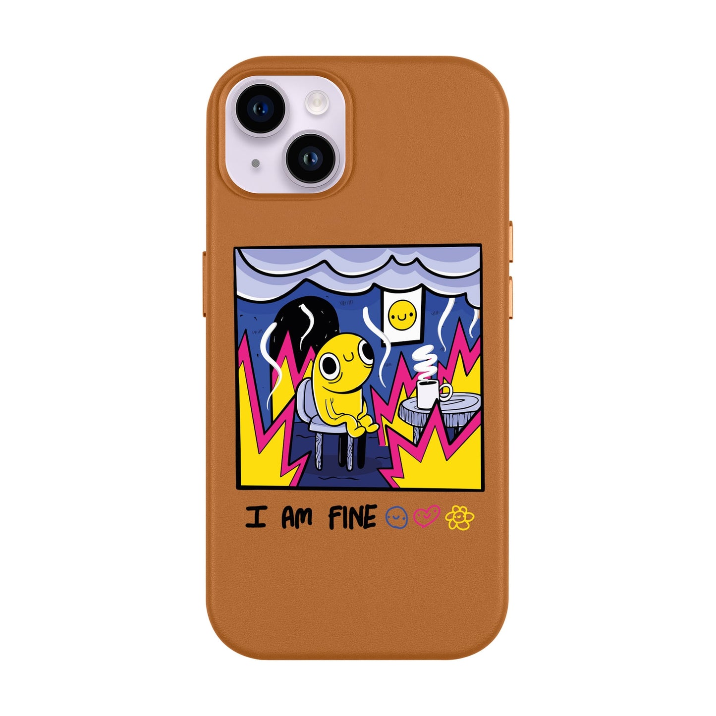 I AM FINE-iPhone 14 Plus Leather Kılıf MagSafe Özellikli