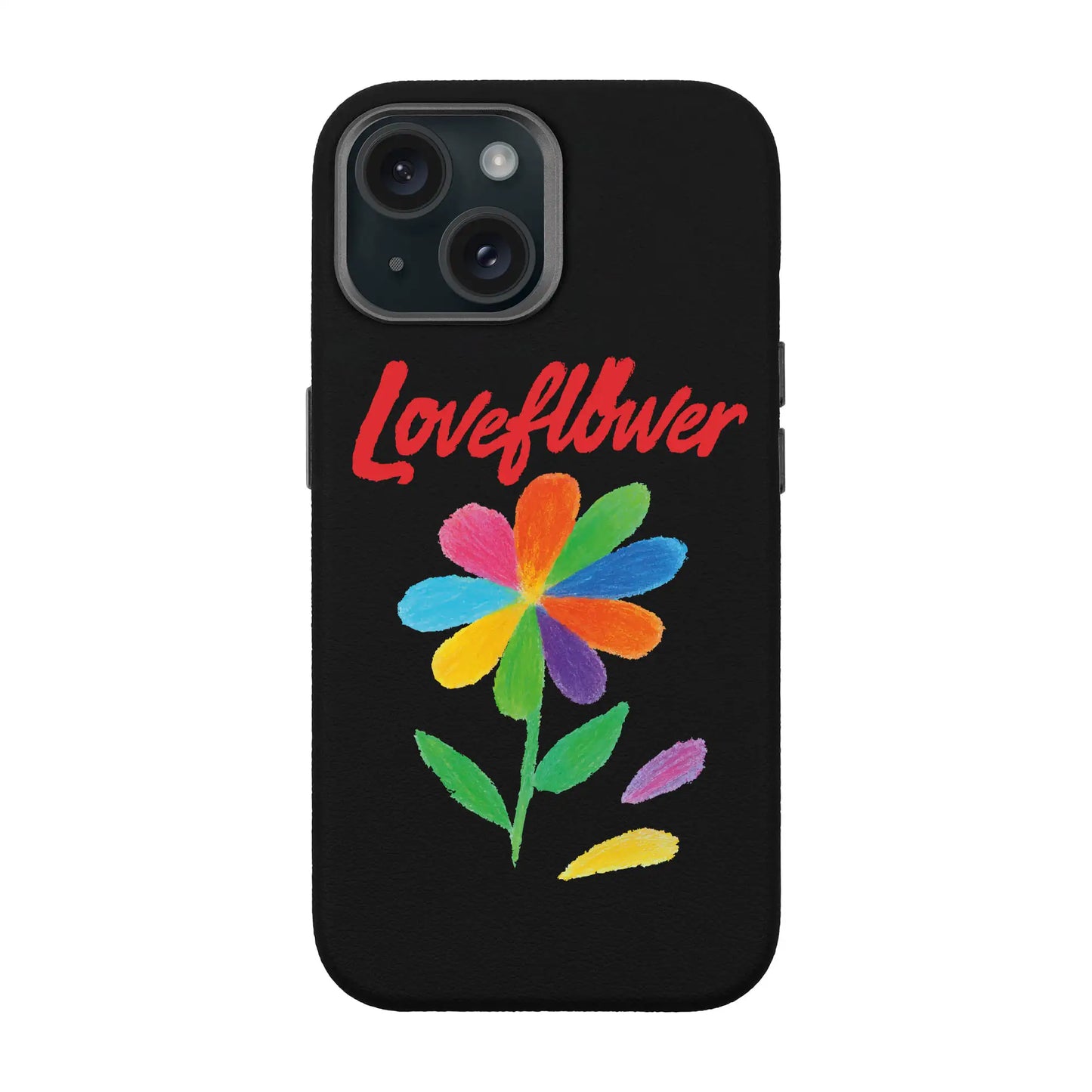 LOVE FLOWER-iPhone 15 Leather Premium Kılıf MagSafe Özellikli