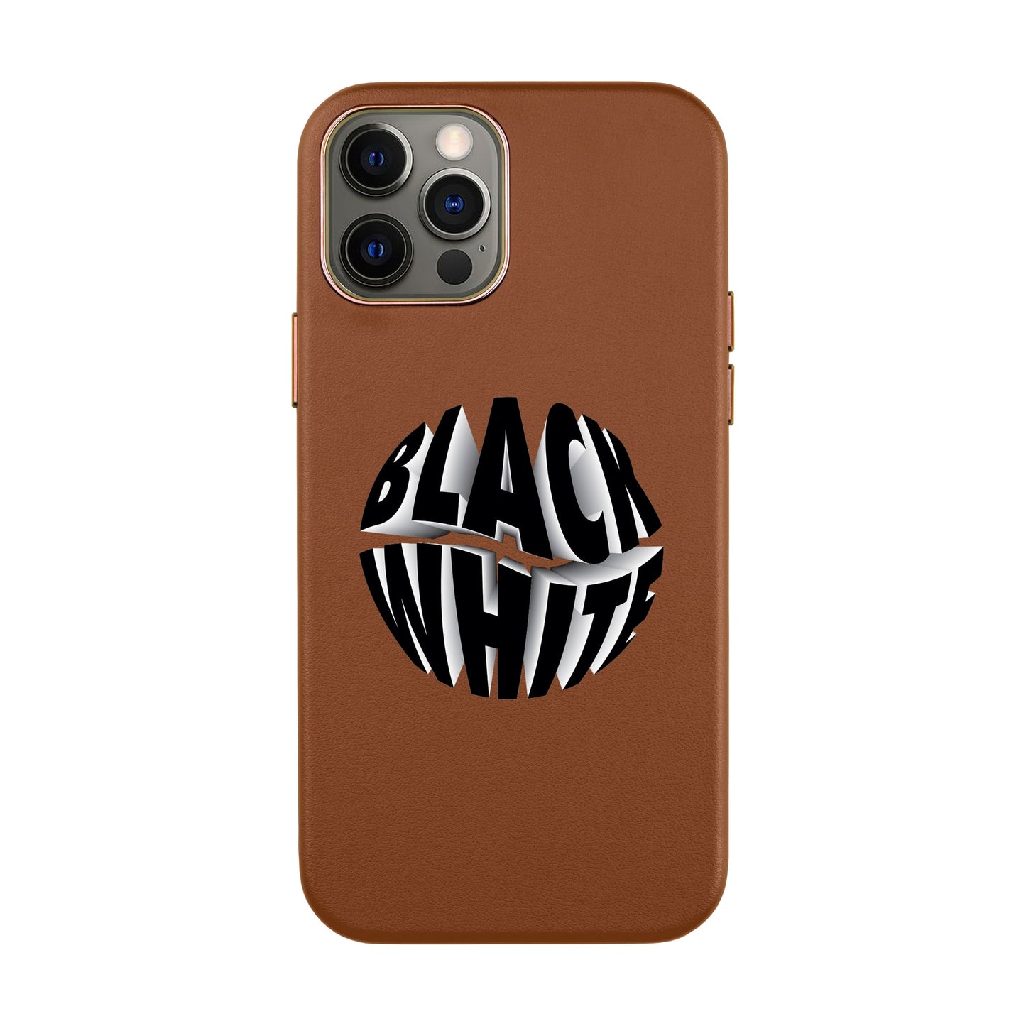 BLACK WHITE-iPhone XR Leather Kılıf