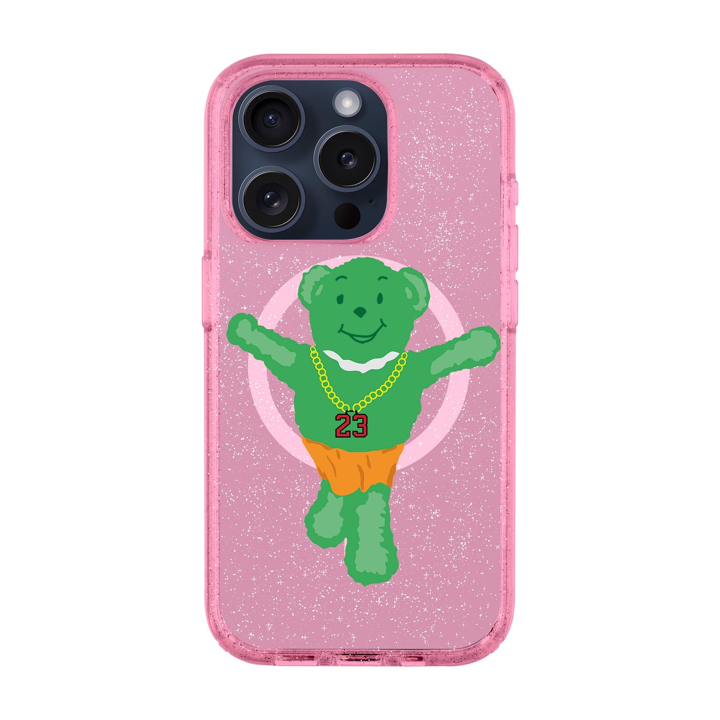 GREEN BEAR-iPhone 15 Pro Shiny Kılıf MagSafe Özellikli