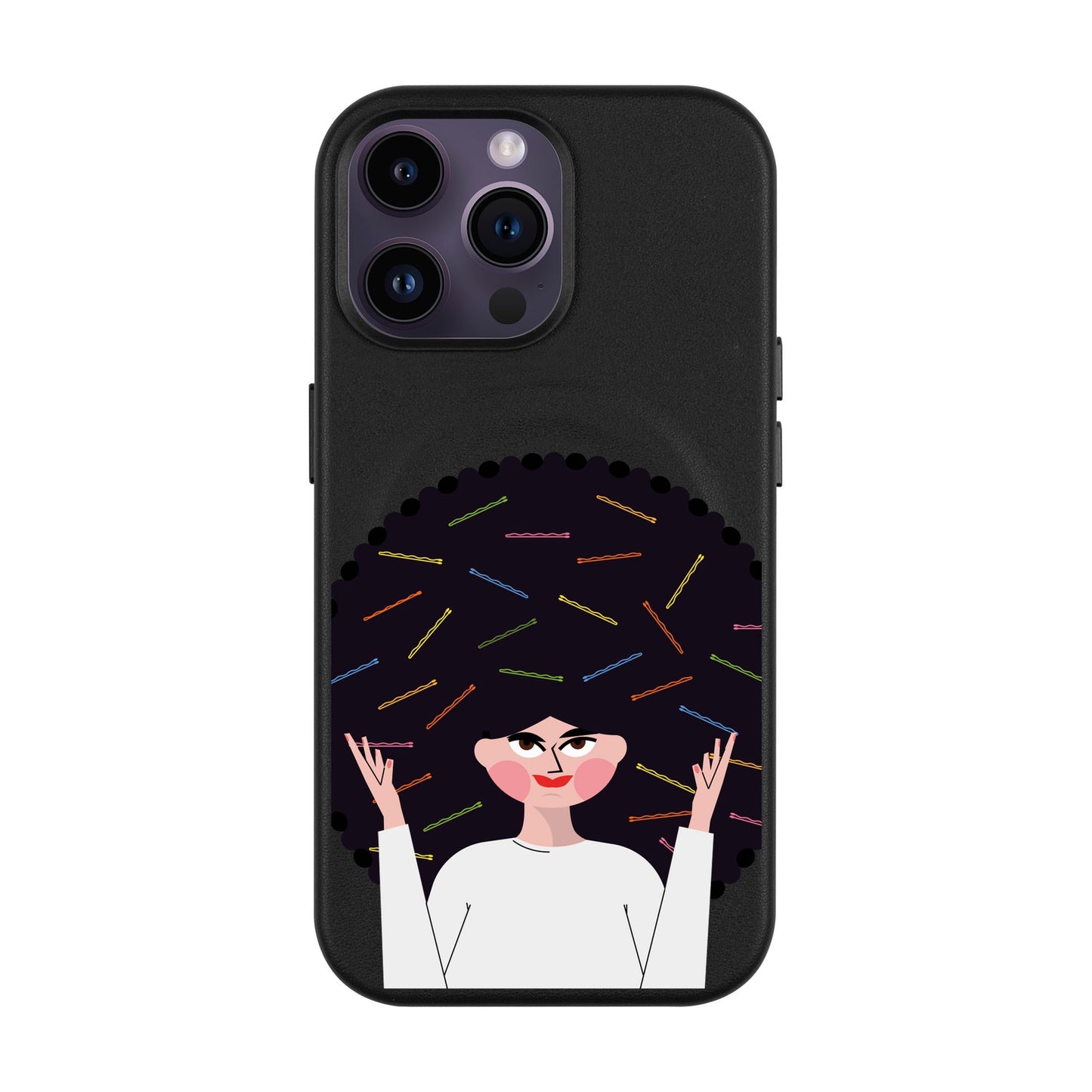 TANGLES OF HAPPINESS-iPhone 14 Pro Max Leather Kılıf MagSafe Özellikli