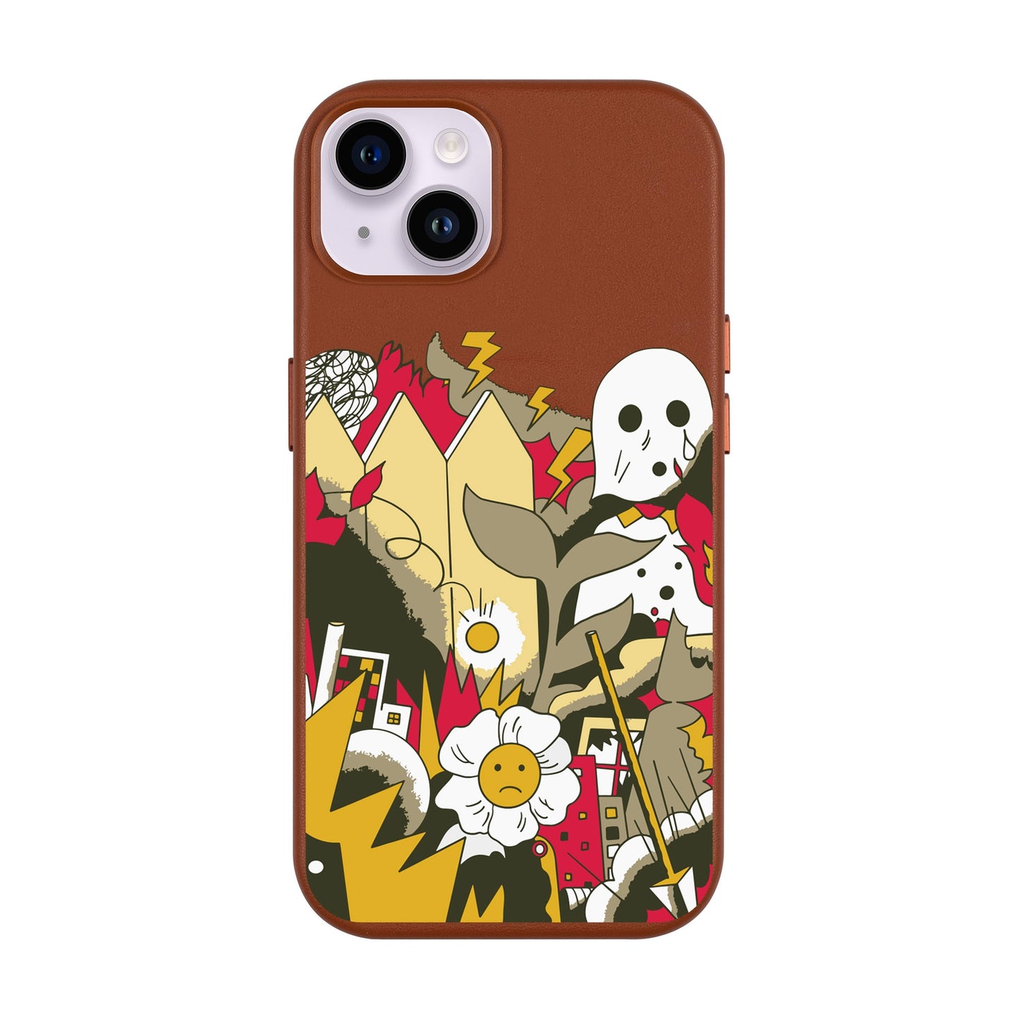 EVERYTHING IS BURNING-iPhone 14 Plus Leather Kılıf MagSafe Özellikli