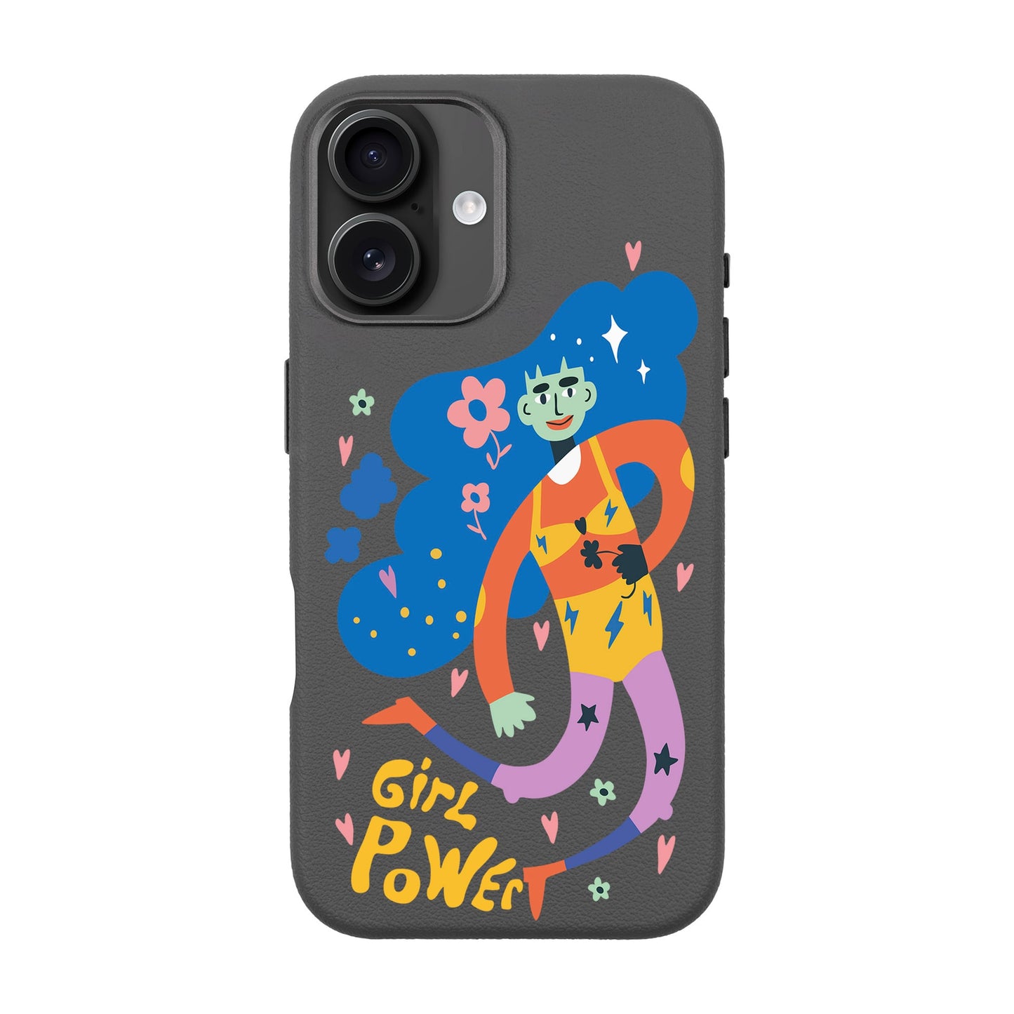 GIRL POWER-iPhone 16 Plus Leather Premium Kılıf MagSafe Özellikli