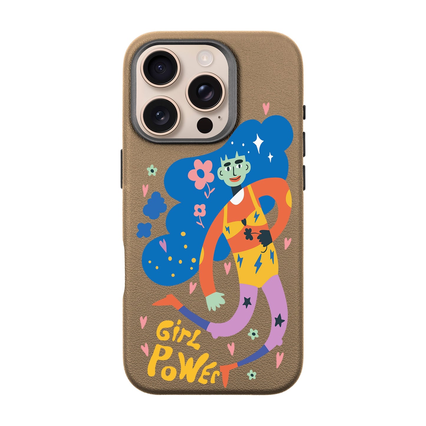 GIRL POWER-iPhone 16 Pro Leather Premium Kılıf MagSafe Özellikli