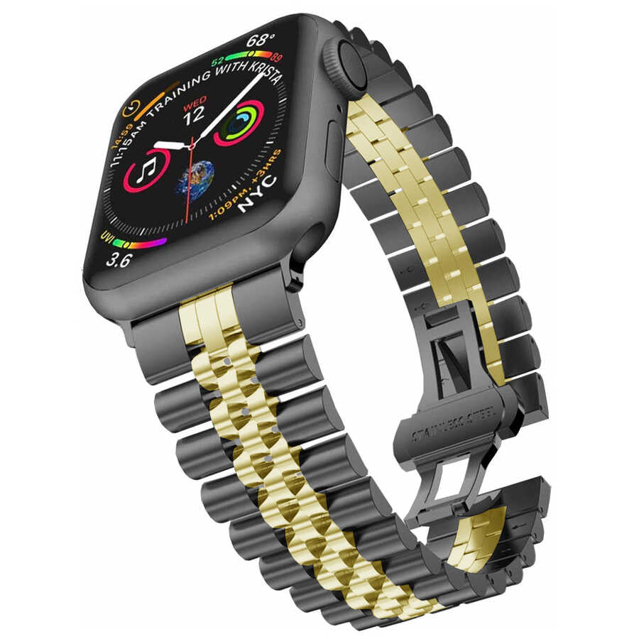 Apple Watch Private Kordon-Siyah Gold