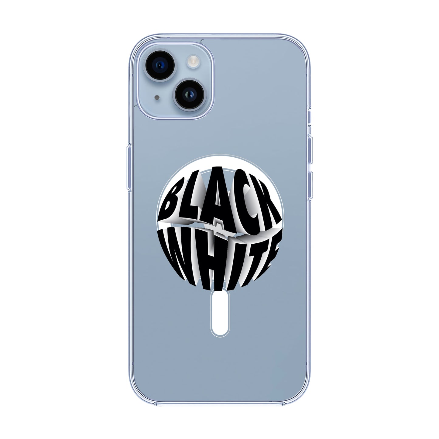 BLACK WHITE-iPhone 7 / 8 / SE Solid Kılıf MagSafe Özellikli