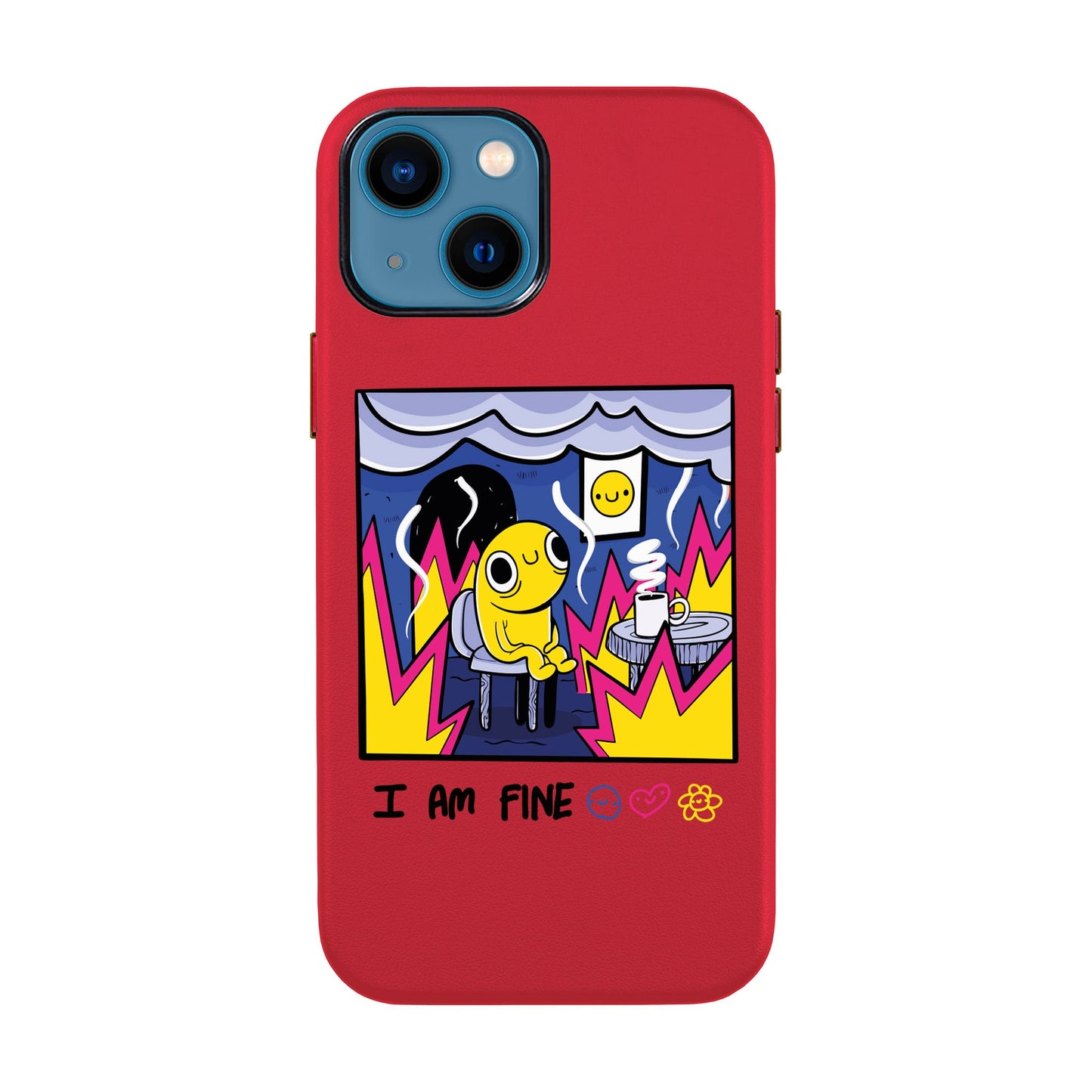 I AM FINE-iPhone 14 Leather Kılıf