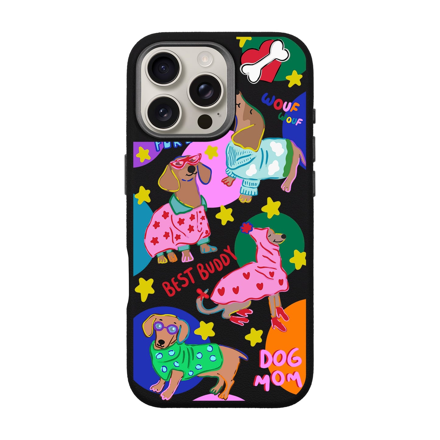 DOG MOM-iPhone 16 Pro Max Leather Premium Kılıf MagSafe Özellikli