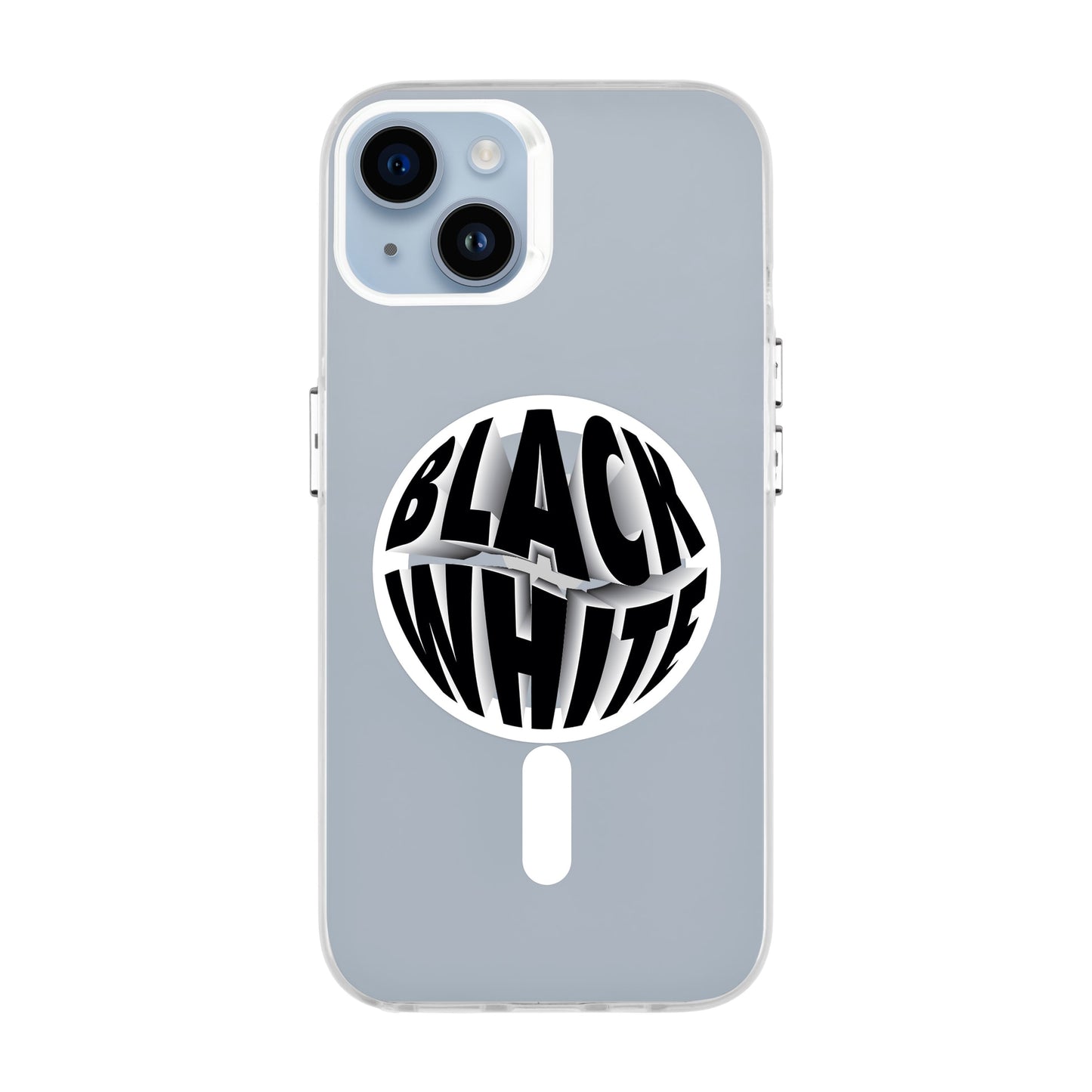 BLACK WHITE-iPhone 14 Plus Hold Kılıf MagSafe Özellikli