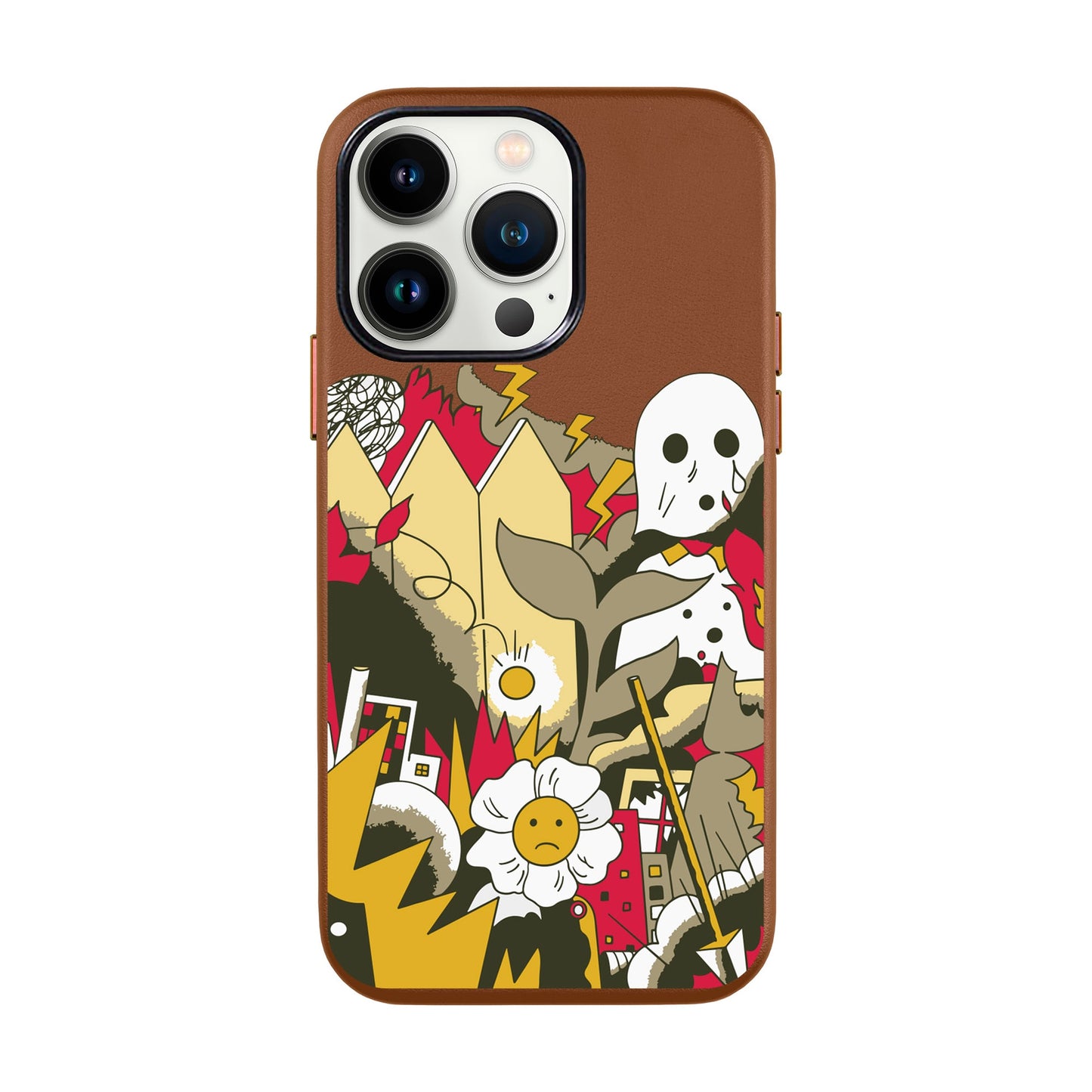 EVERYTHING IS BURNING-iPhone 13 Pro Max Leather Kılıf
