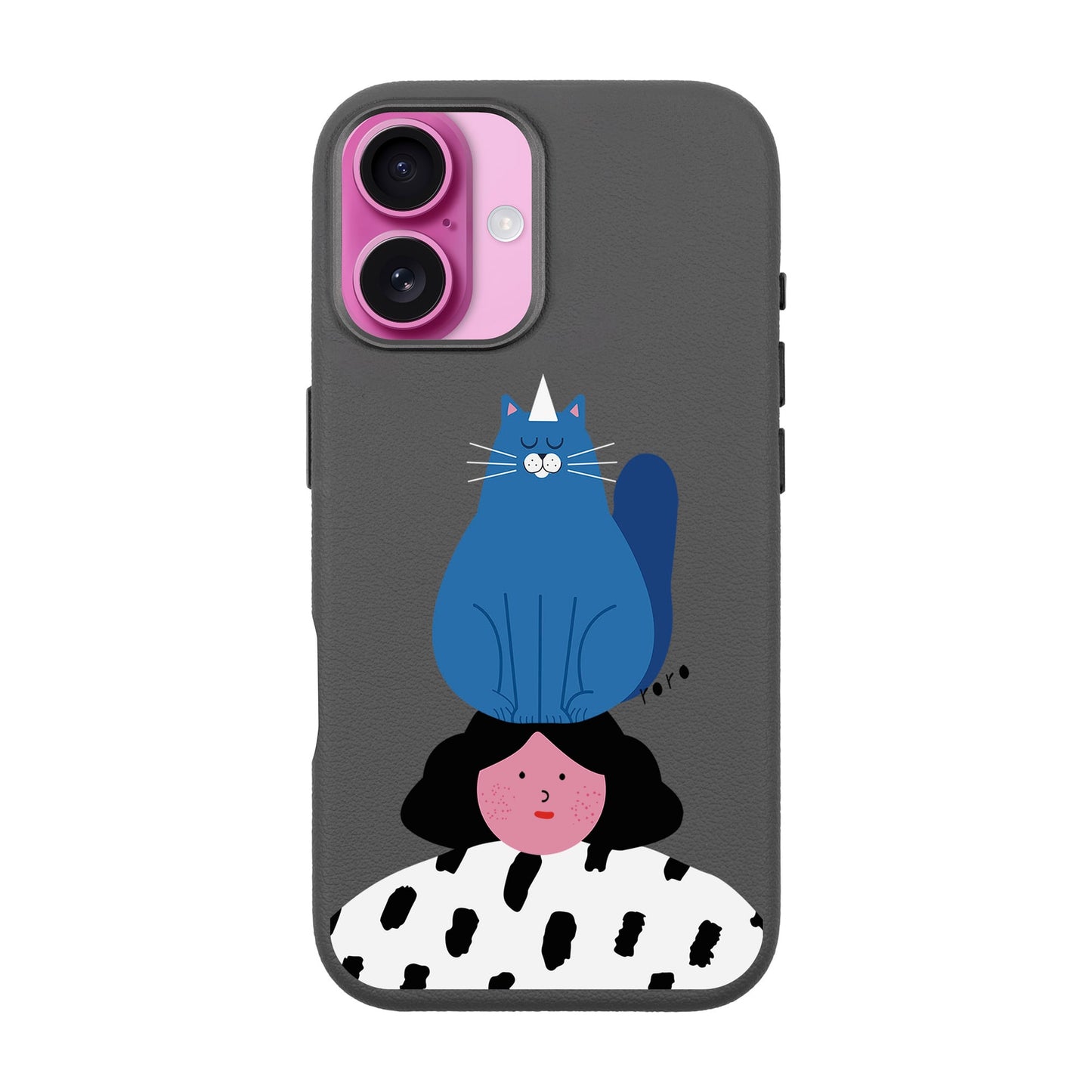 NAUGHTY CAT-iPhone 16 Leather Premium Kılıf MagSafe Özellikli