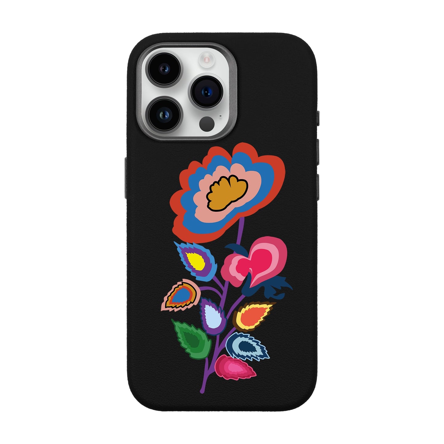 KNITTED FLOWER-iPhone 14 Pro Max Leather Premium Kılıf MagSafe Özellikli