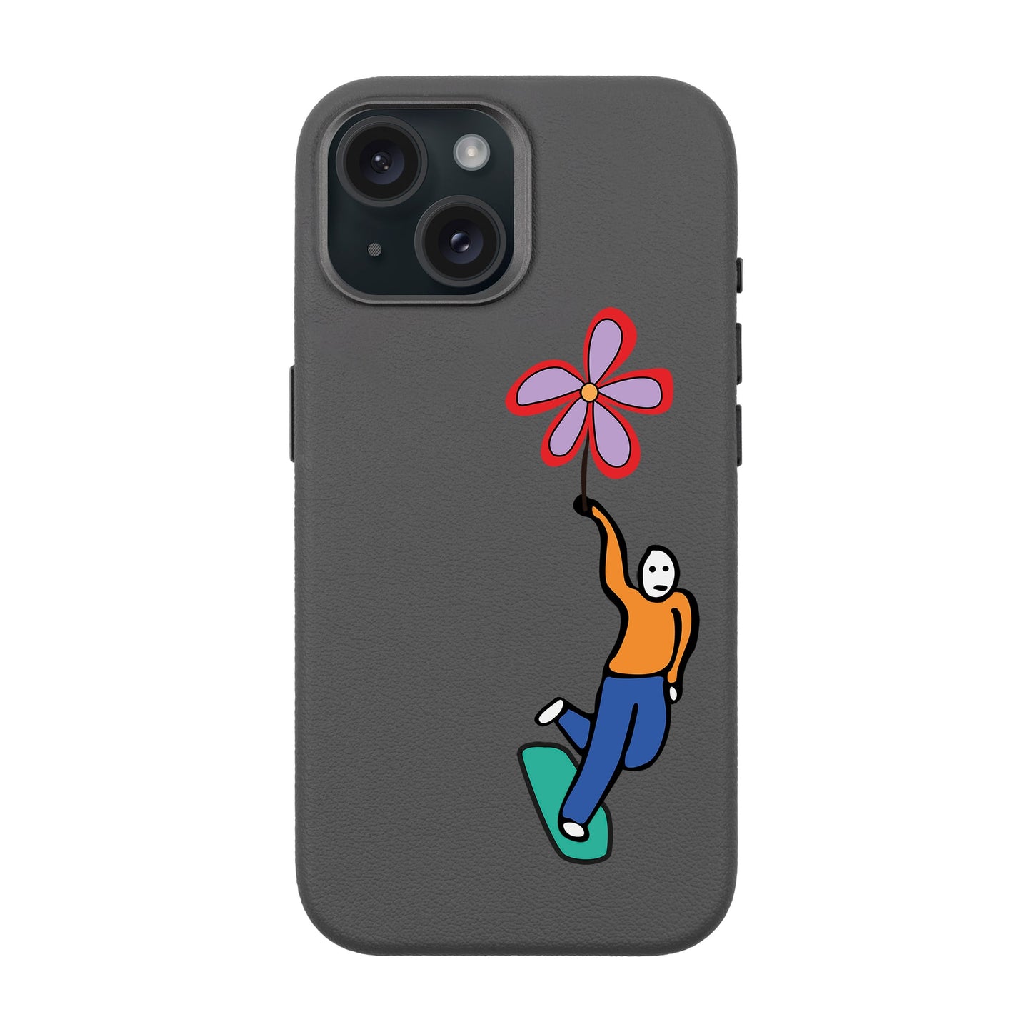 SKATEBOARDER-iPhone 15 Leather Premium Kılıf MagSafe Özellikli