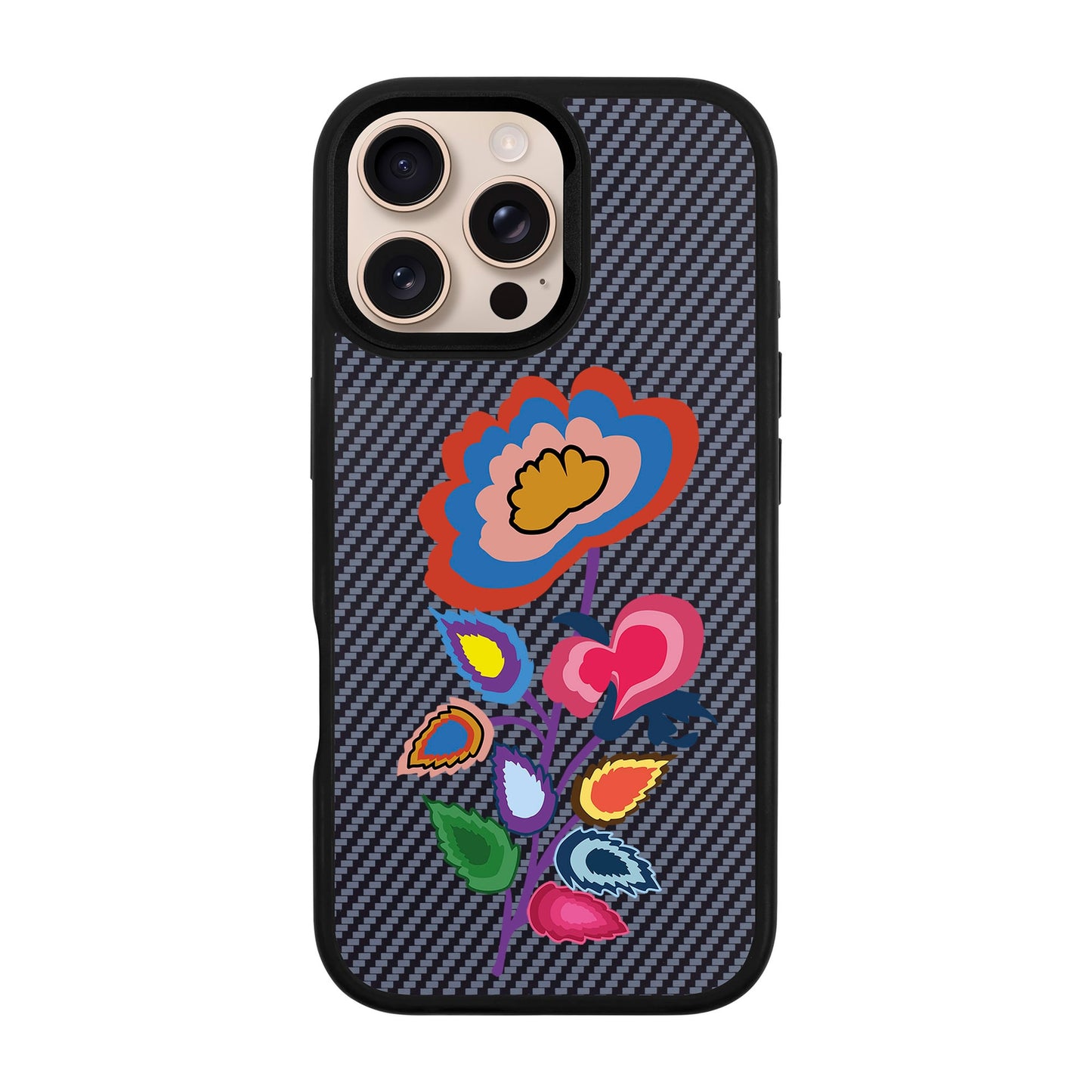 KNITTED FLOWER-iPhone 16 Pro Max Plaid Kılıf MagSafe Özellikli