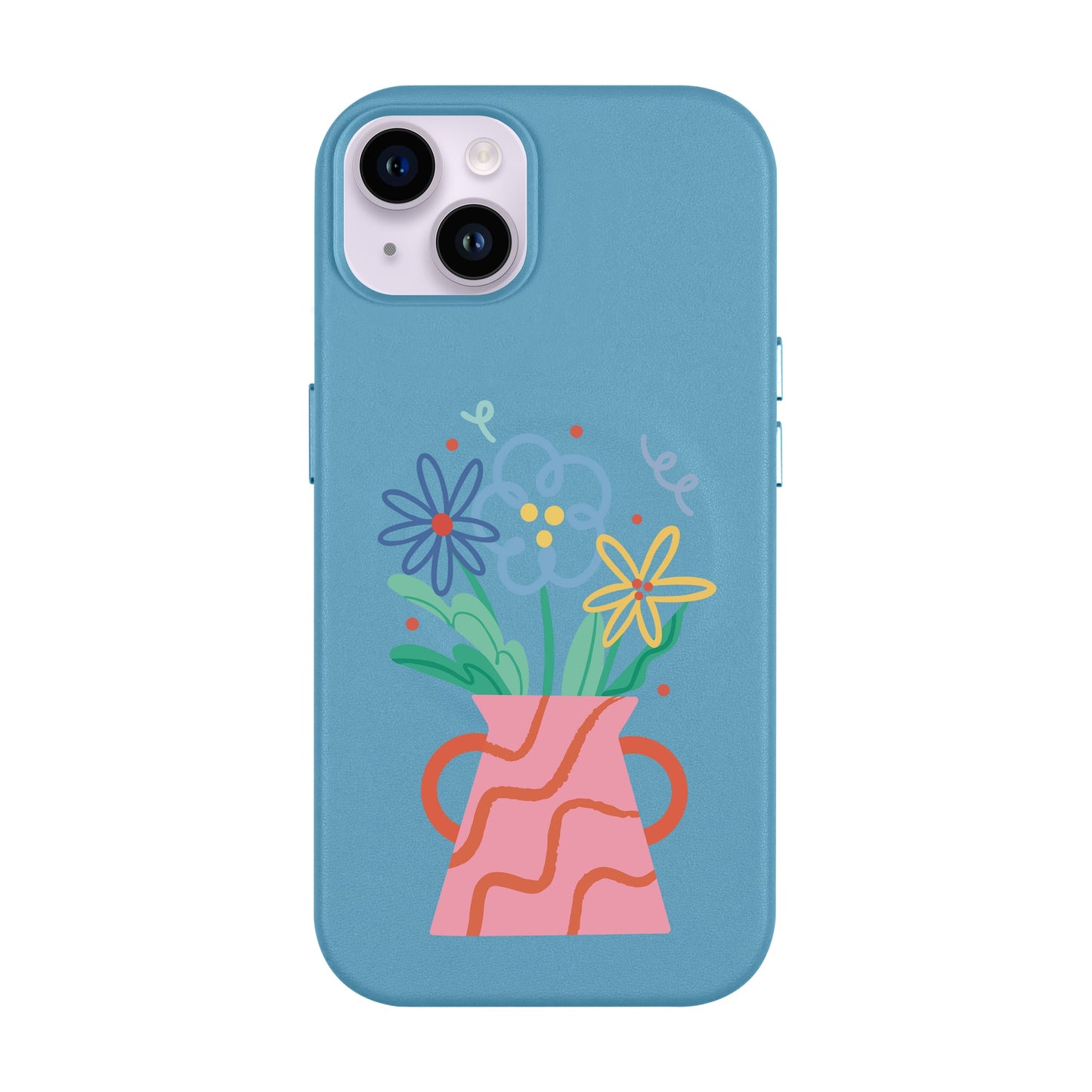 PINK VASE-iPhone 14 Plus Leather Kılıf MagSafe Özellikli