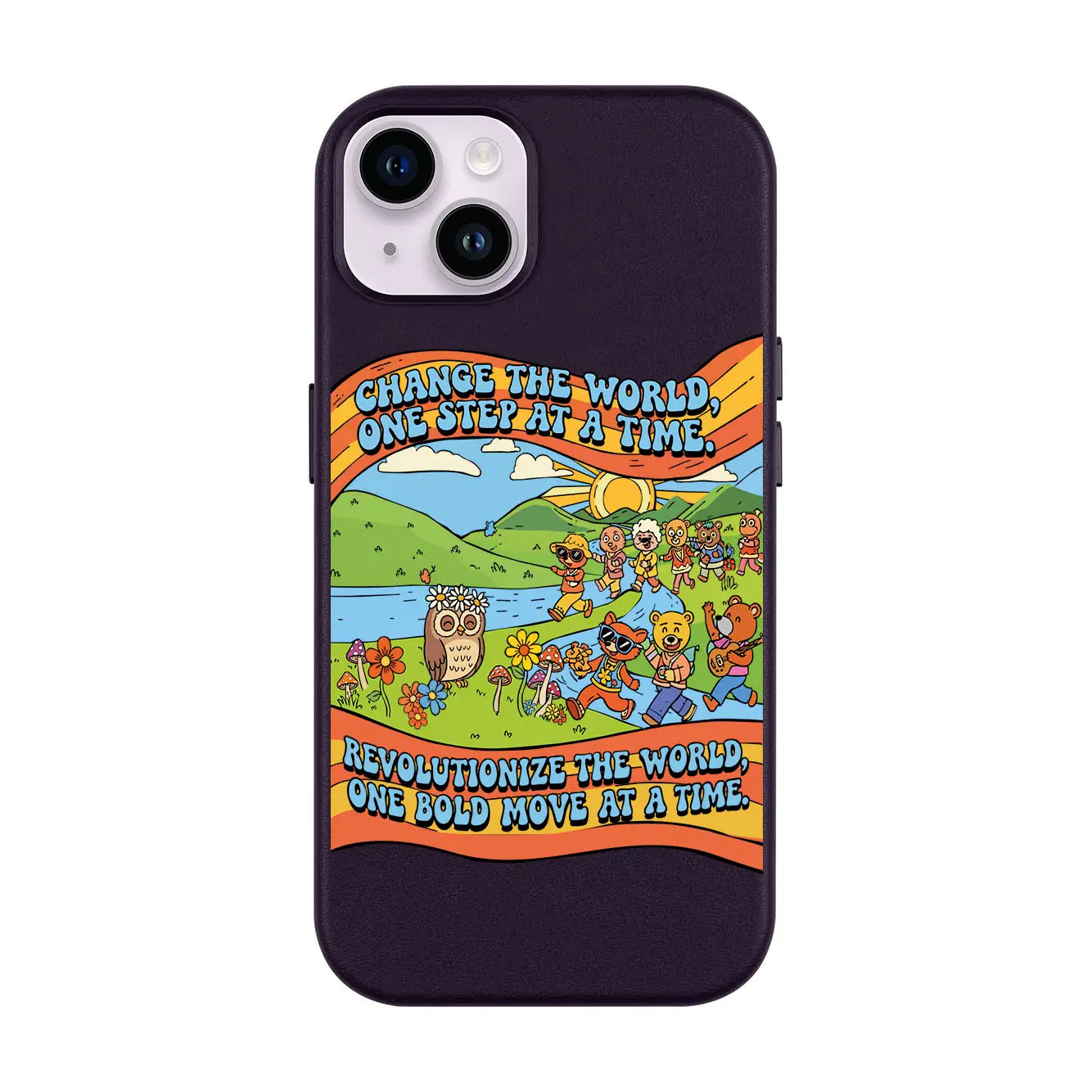 CHANGE THE WORLD-iPhone 14 Plus Leather Kılıf MagSafe Özellikli