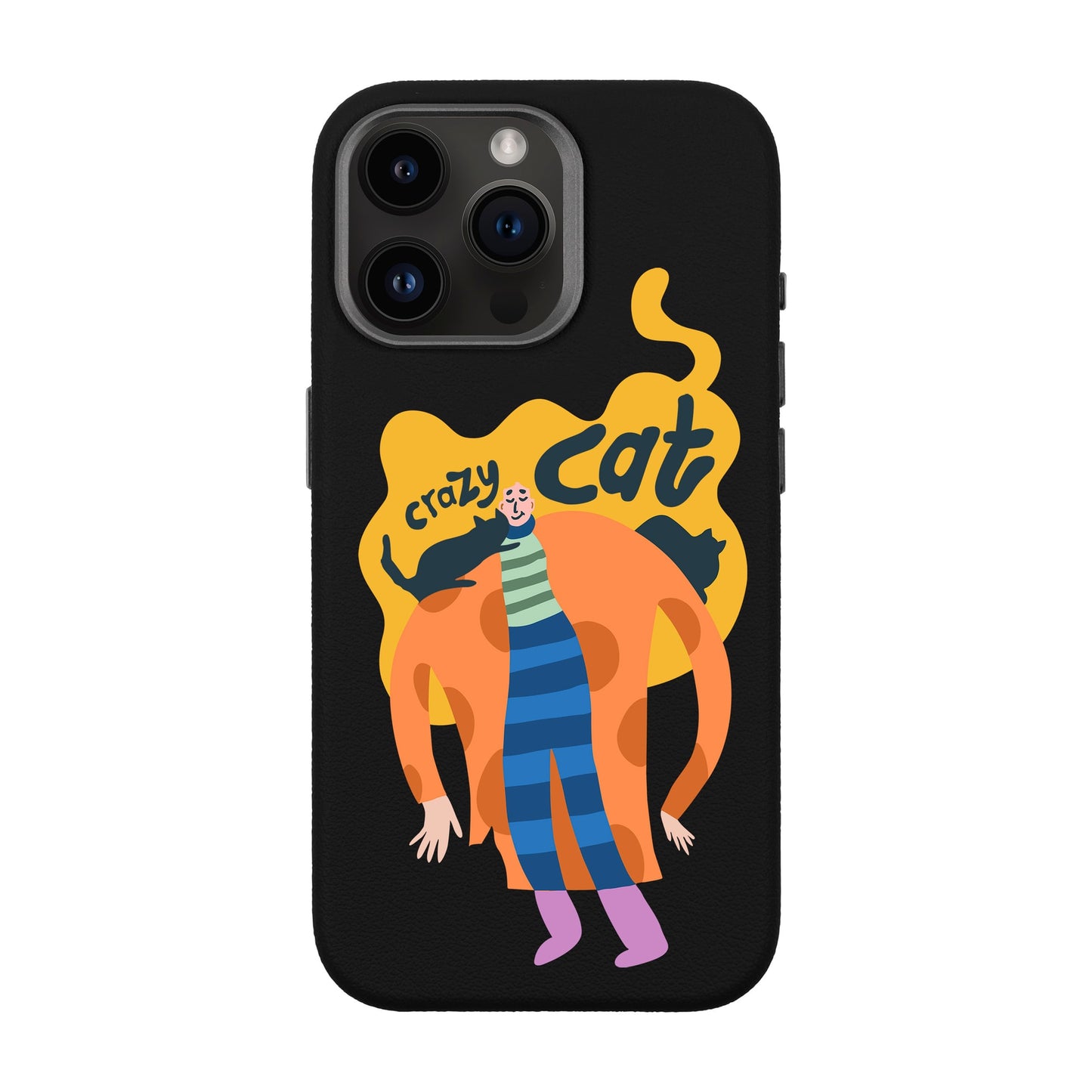 CRAZY CAT-iPhone 14 Pro Max Leather Premium Kılıf MagSafe Özellikli