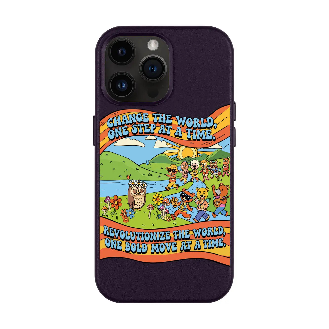 CHANGE THE WORLD-iPhone 14 Pro Max Leather Kılıf MagSafe Özellikli