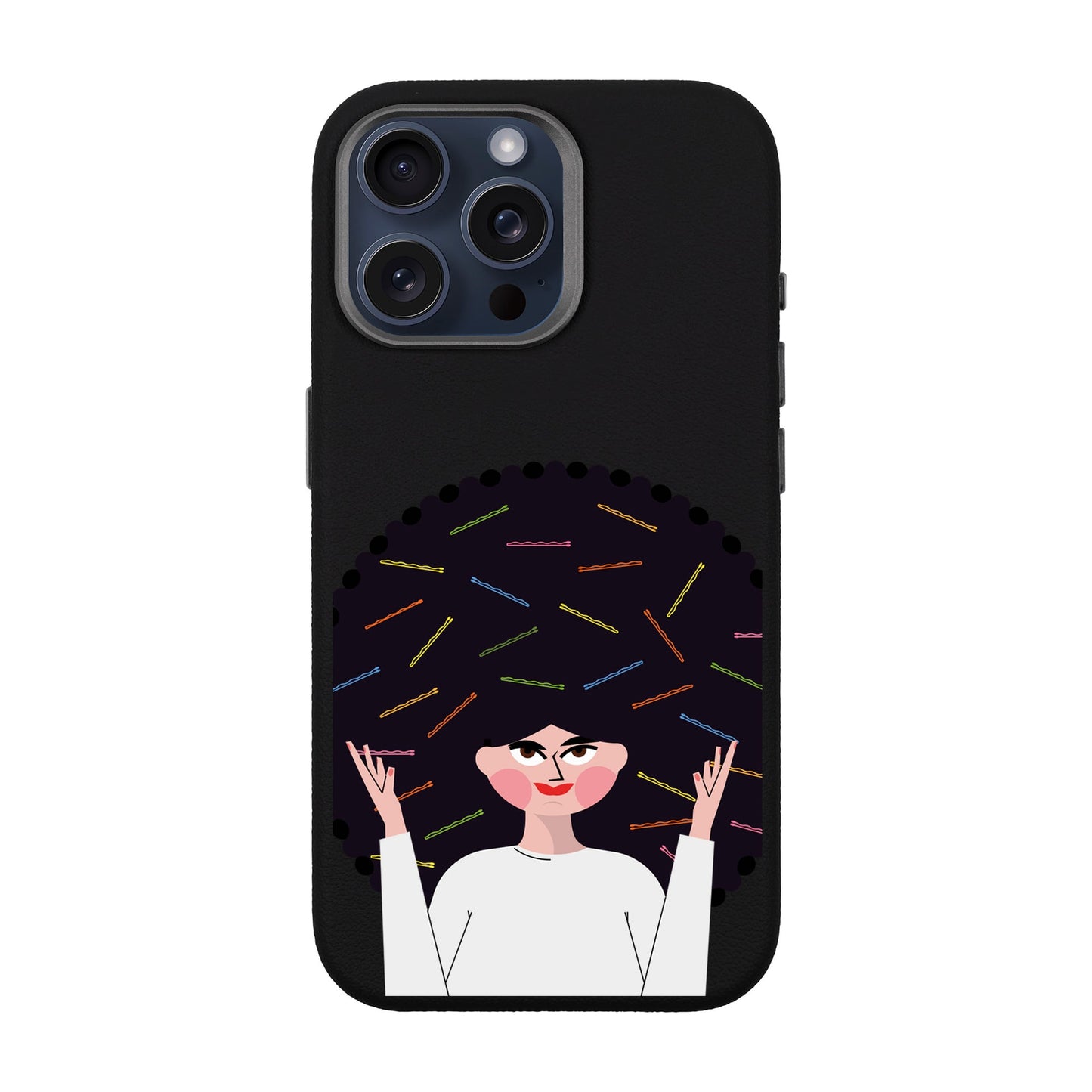 TANGLES OF HAPPINESS-iPhone 15 Pro Max Leather Premium Kılıf MagSafe Özellikli