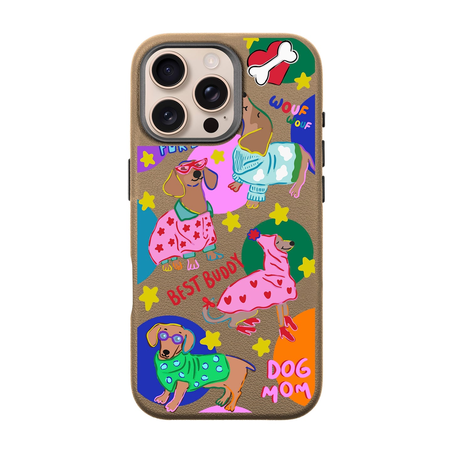 DOG MOM-iPhone 16 Pro Max Leather Premium Kılıf MagSafe Özellikli