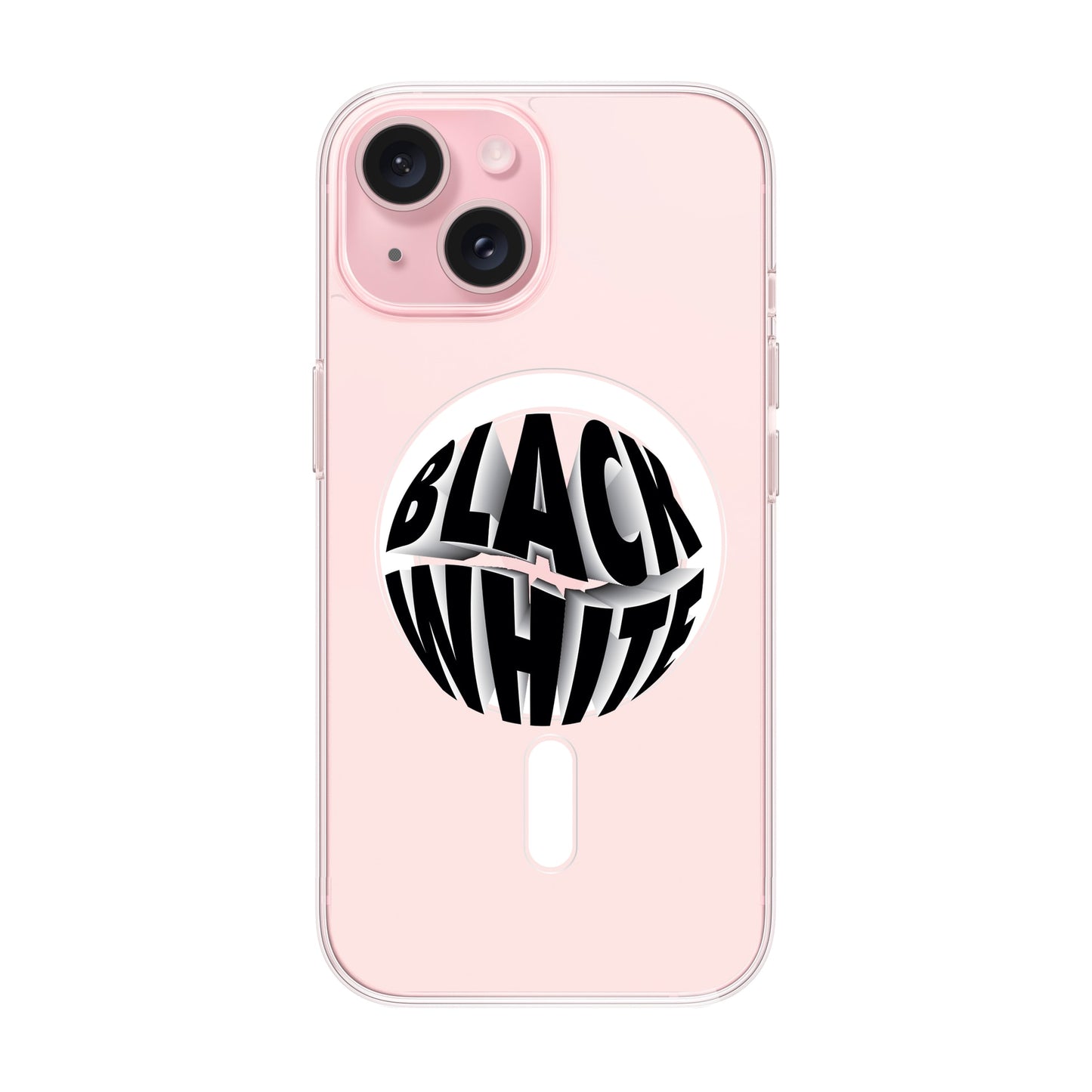 BLACK WHITE-iPhone 15 Solid Kılıf MagSafe Özellikli