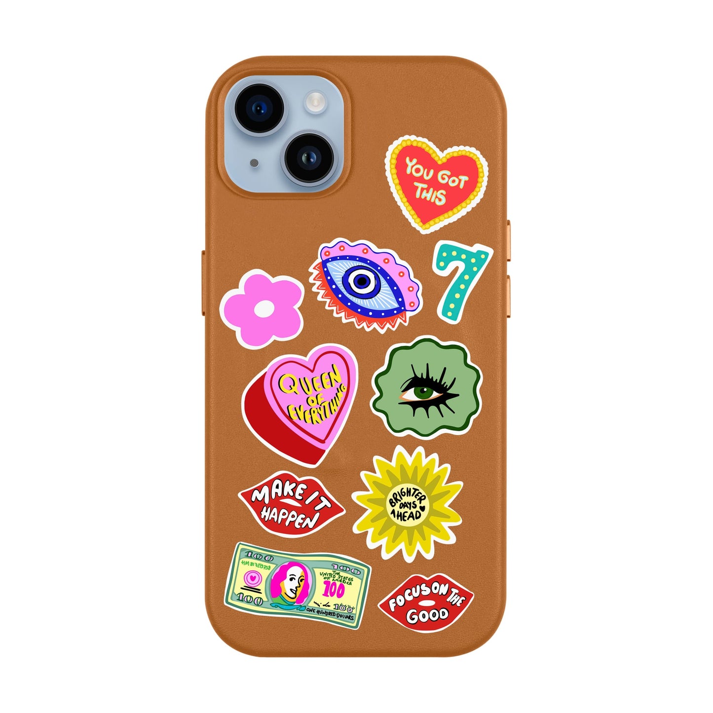 HM STICKERS-iPhone 14 Plus Leather Kılıf MagSafe Özellikli