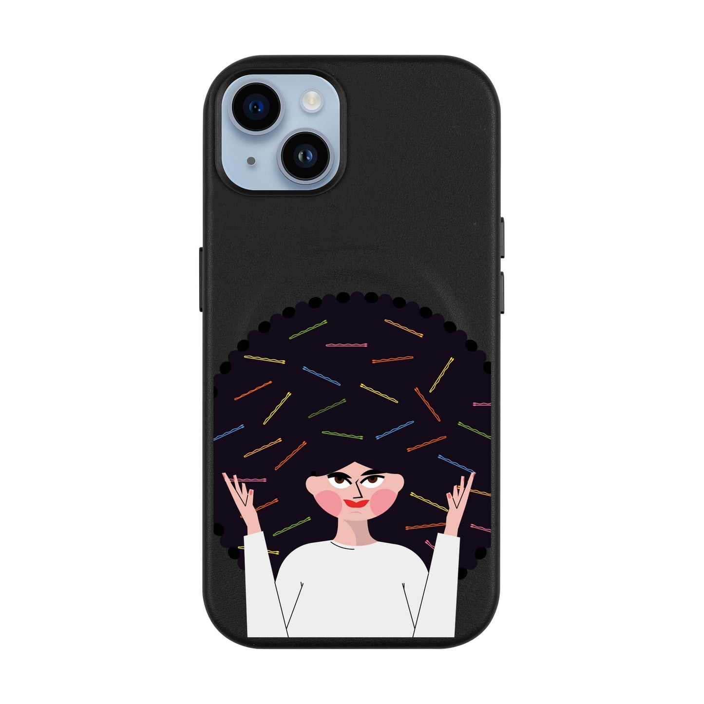 TANGLES OF HAPPINESS-iPhone 14 Plus Leather Kılıf MagSafe Özellikli