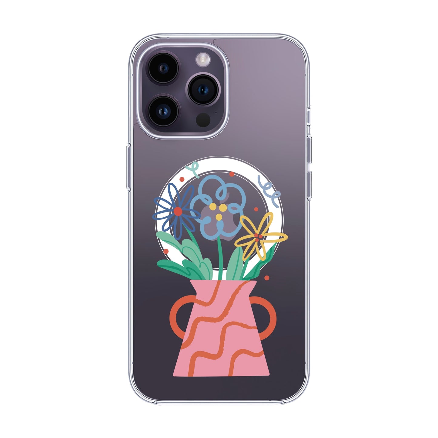 PINK VASE-iPhone 14 Pro Max Solid Kılıf MagSafe Özellikli