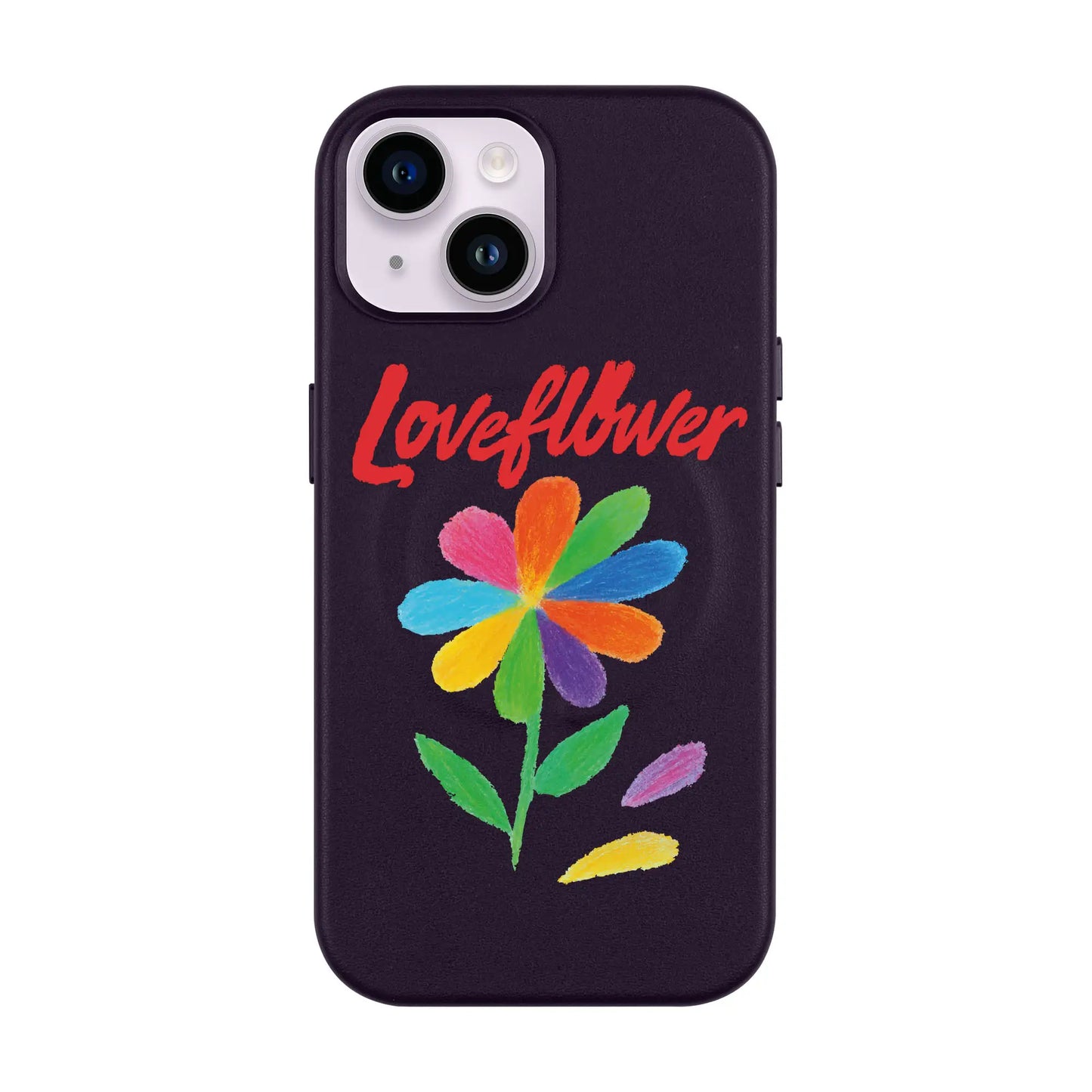 LOVE FLOWER-iPhone 14 Leather Kılıf MagSafe Özellikli