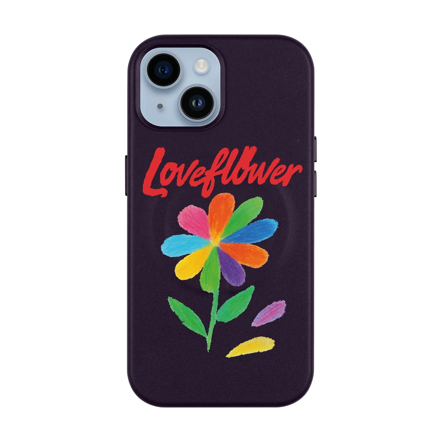 LOVE FLOWER-iPhone 14 Leather Kılıf MagSafe Özellikli