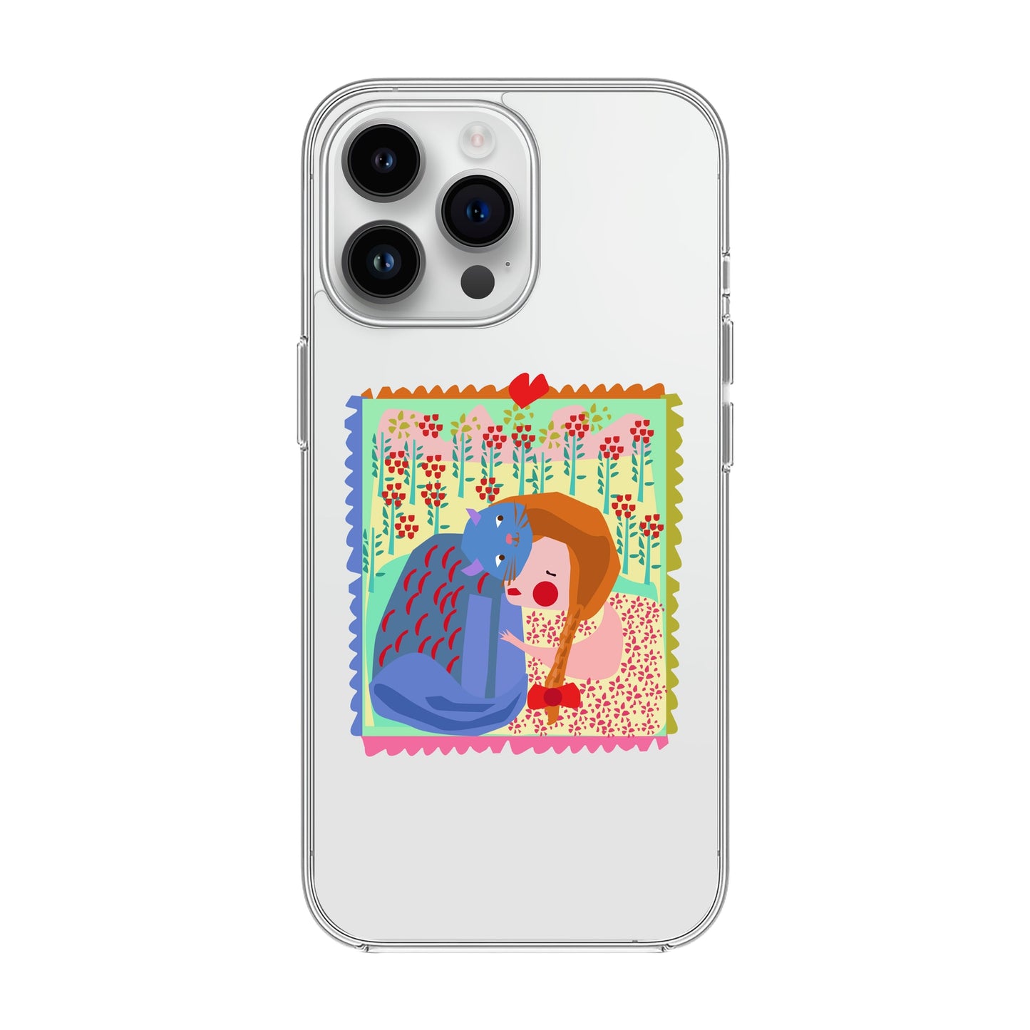 KEDİ POSTA PULU-iPhone 14 Pro Max Solid Kılıf