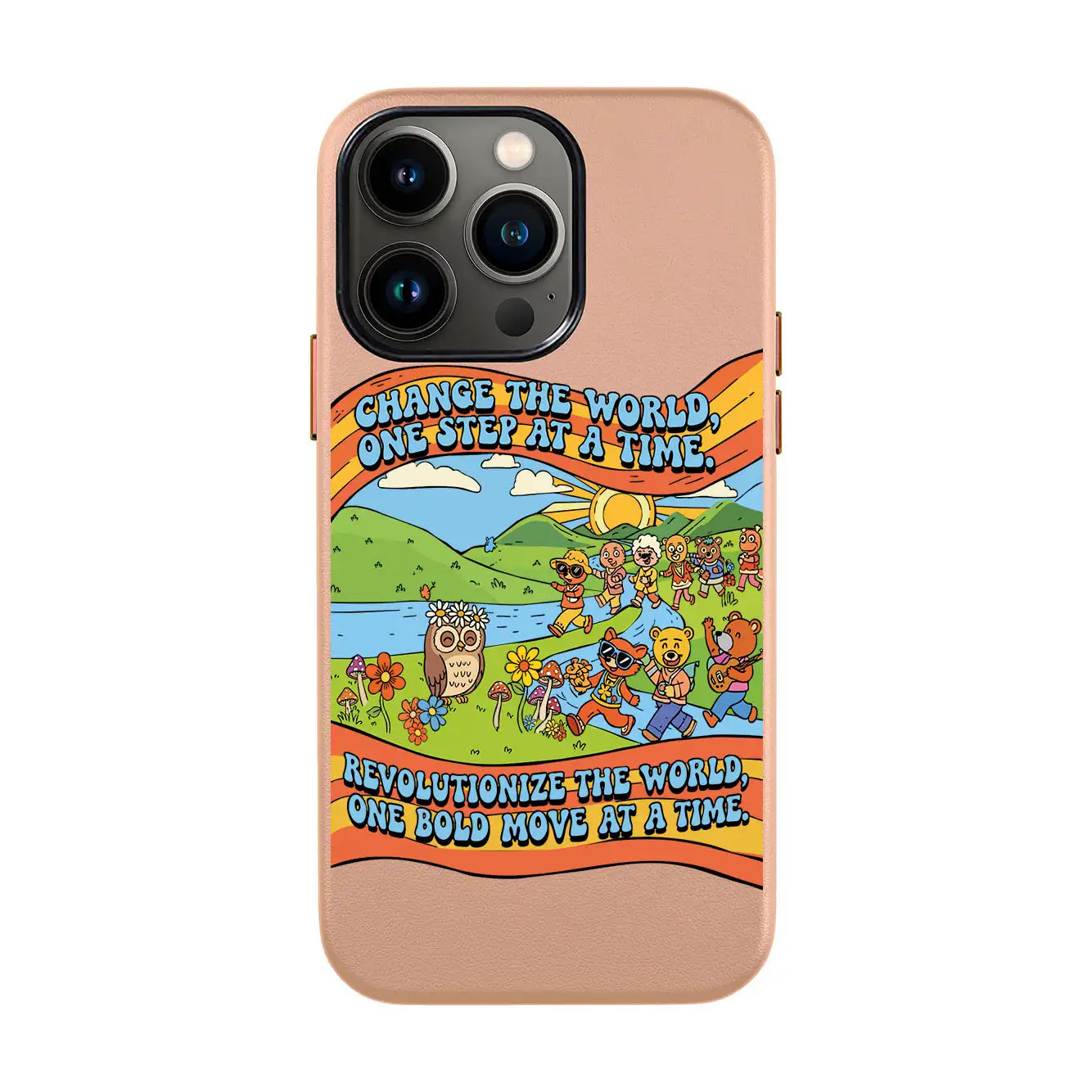 CHANGE THE WORLD-iPhone 13 Mini Leather Kılıf