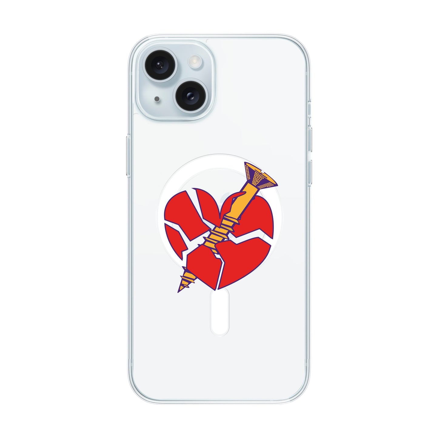 BROKEN HEART-iPhone 15 Plus Solid Kılıf MagSafe Özellikli
