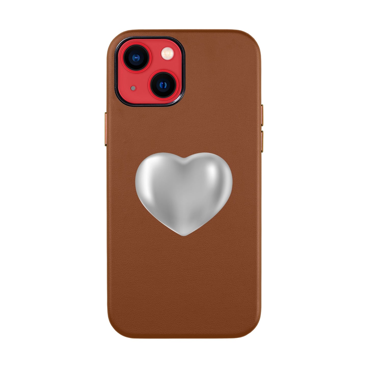 SILVER HEART-iPhone 14 Leather Kılıf