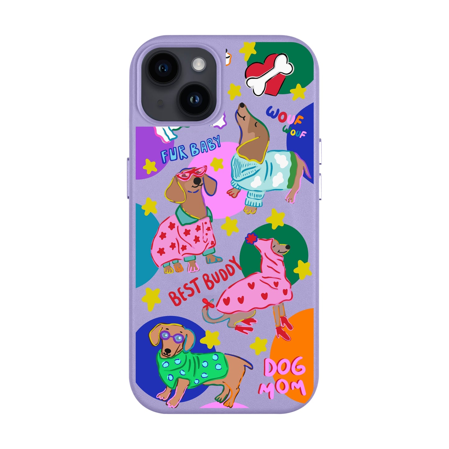 DOG MOM-iPhone 14 Plus Leather Kılıf MagSafe Özellikli