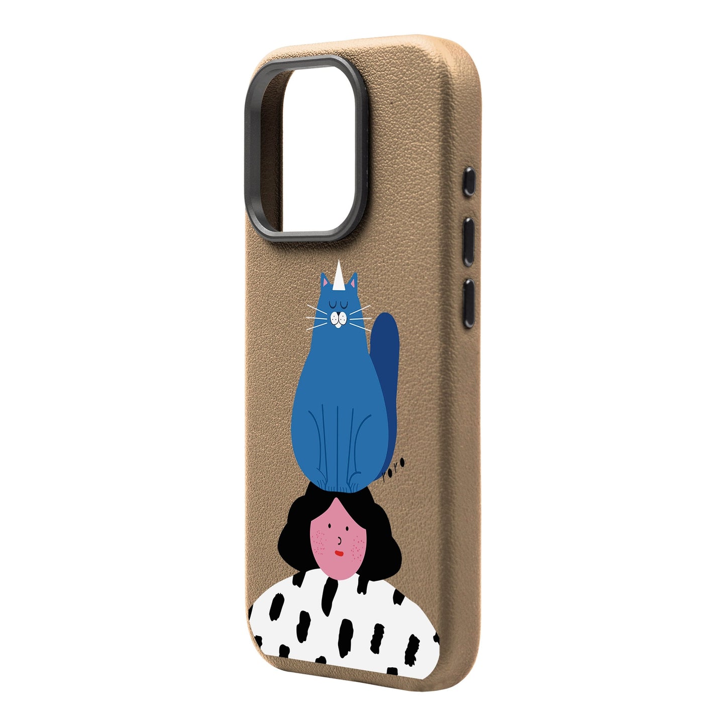 NAUGHTY CAT-iPhone 16 Pro Leather Premium Kılıf MagSafe Özellikli