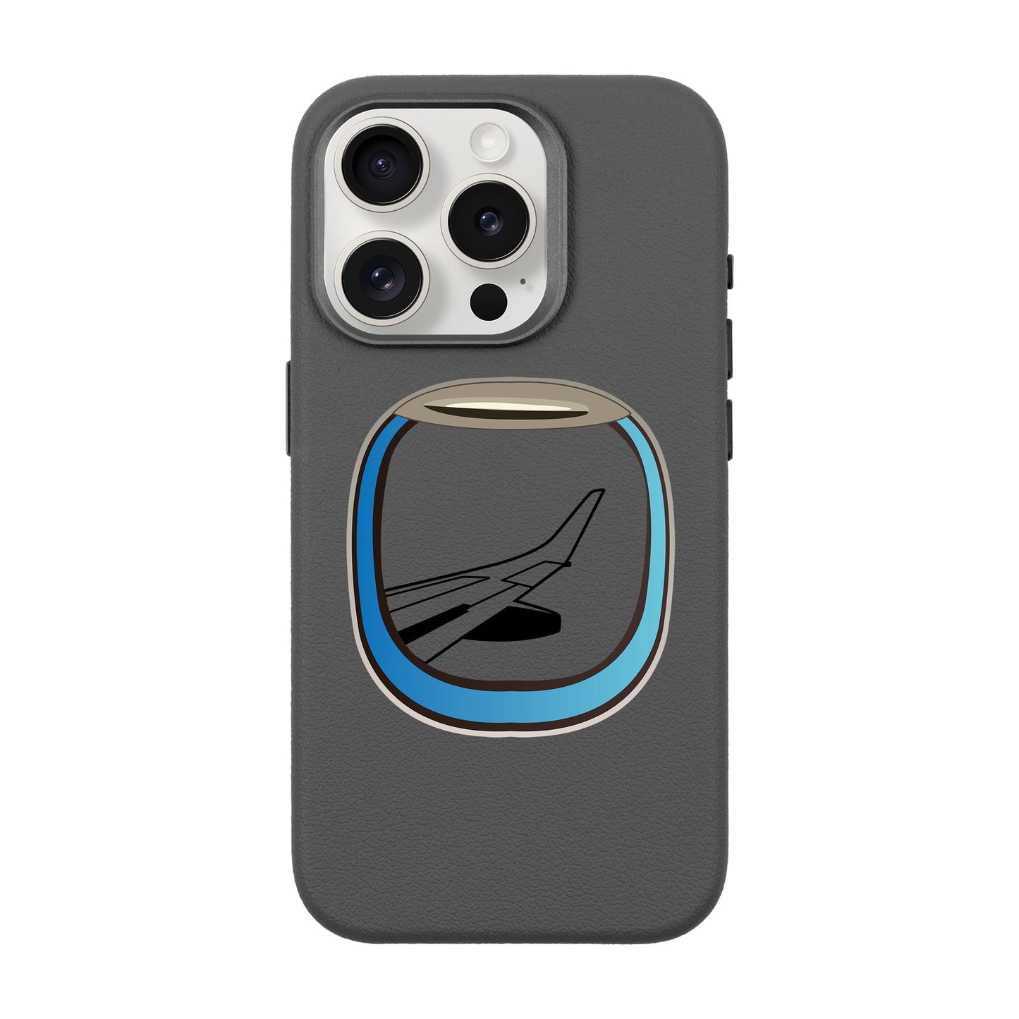 AIRCRAFT WINDOW-iPhone 15 Pro Leather Premium Kılıf MagSafe Özellikli