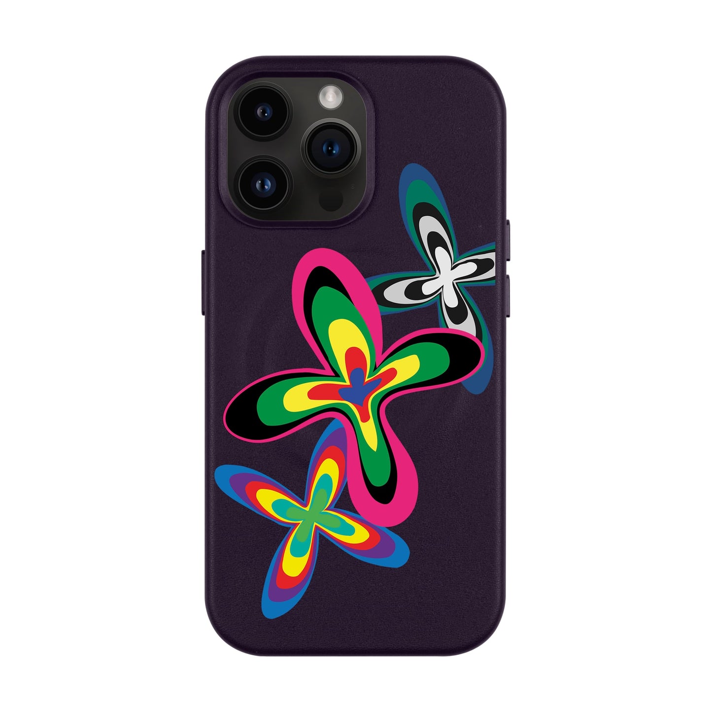 COLOR FLOWER-iPhone 14 Pro Max Leather Kılıf MagSafe Özellikli