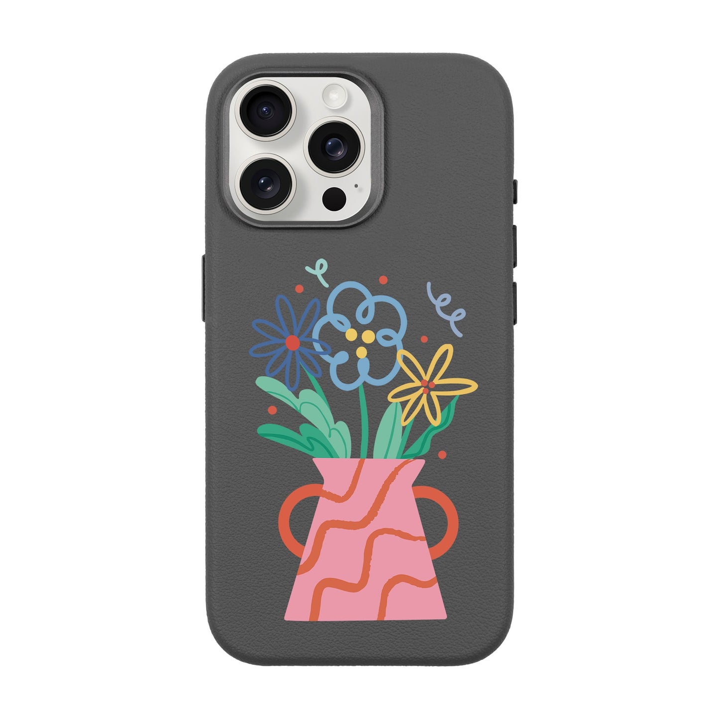 PINK VASE-iPhone 15 Pro Max Leather Premium Kılıf MagSafe Özellikli