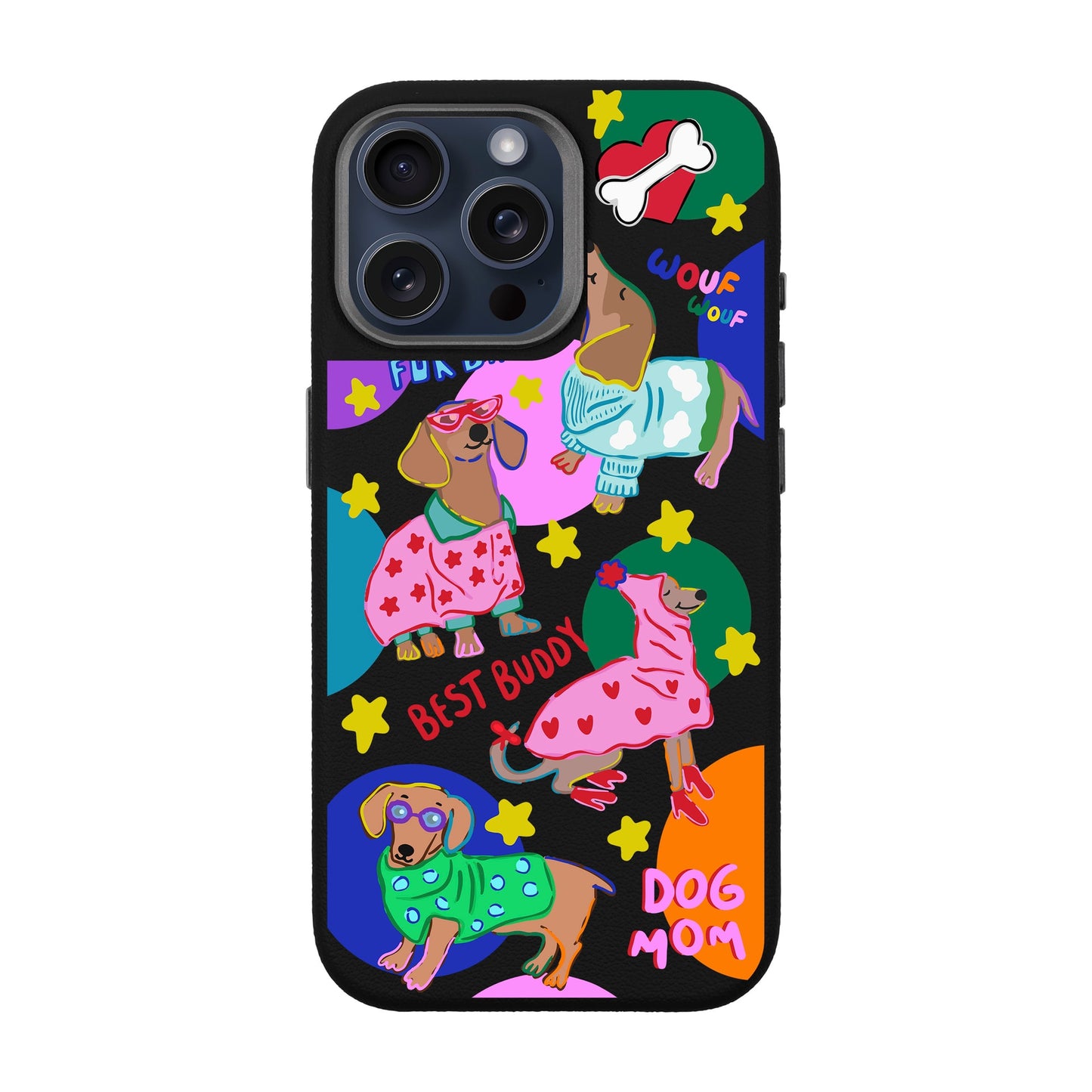 DOG MOM-iPhone 15 Pro Max Leather Premium Kılıf MagSafe Özellikli
